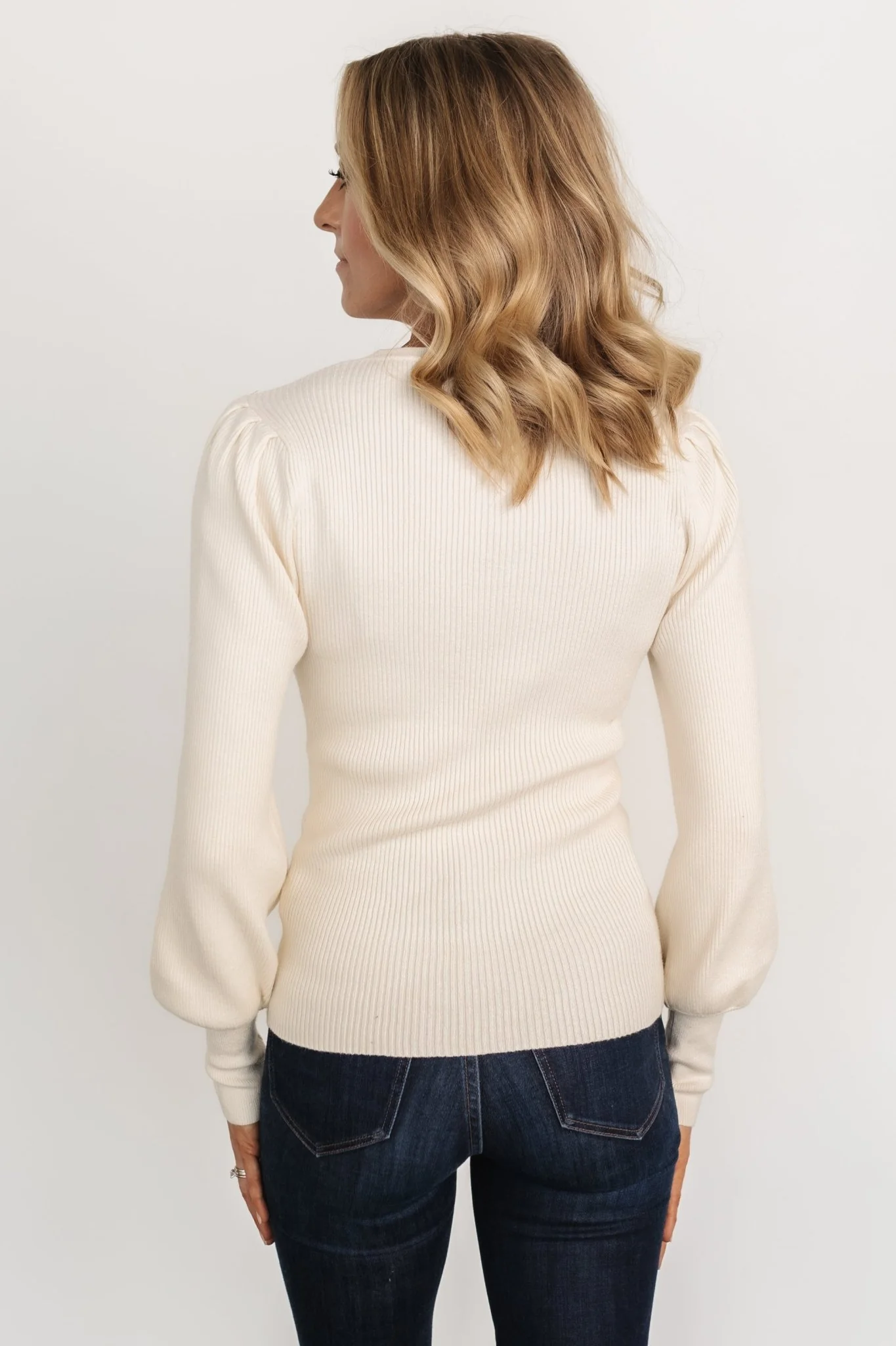Lilou Rib Knit Sweater | Ivory