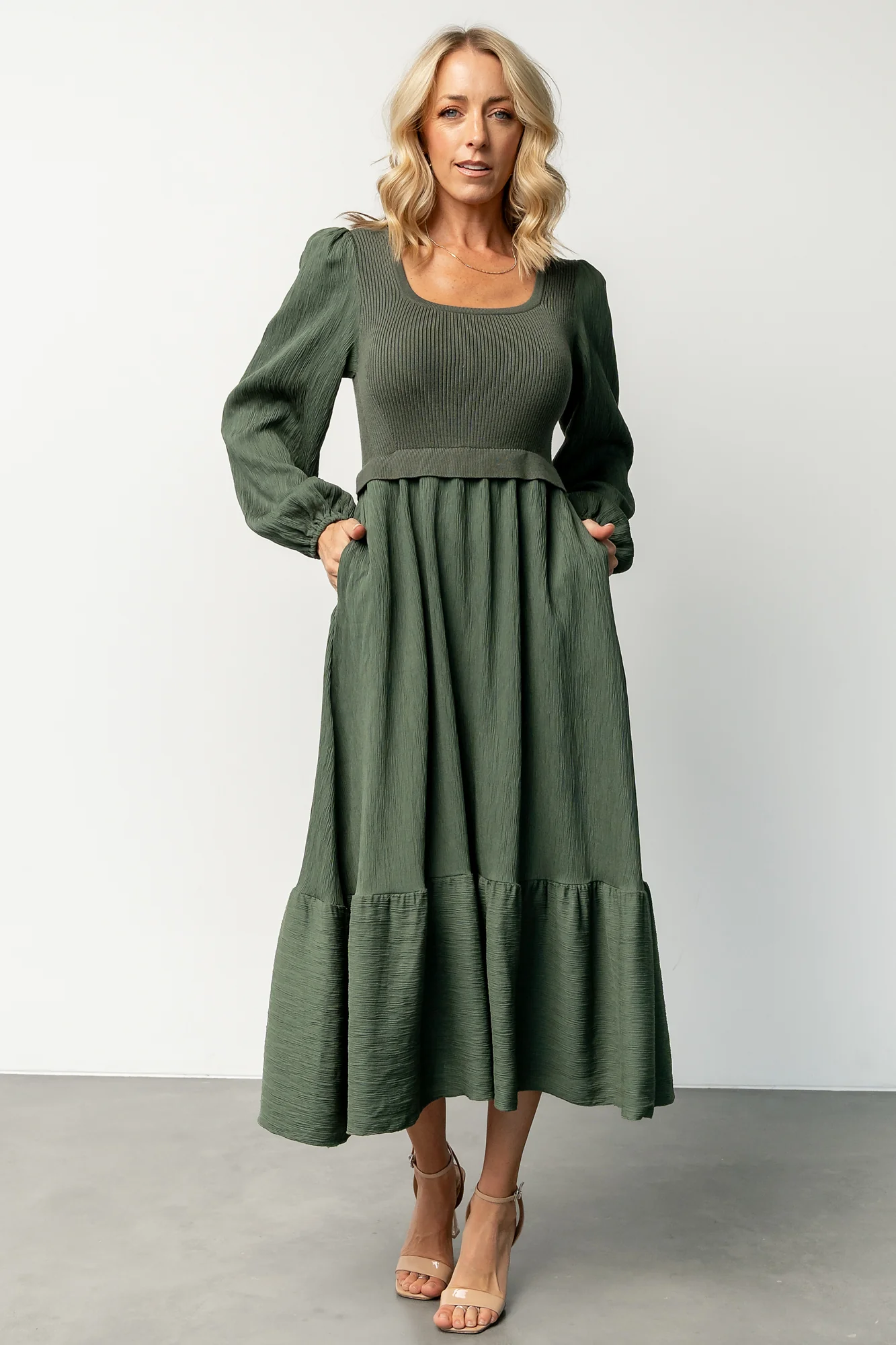 Alva Sweater Dress | Dusty Green