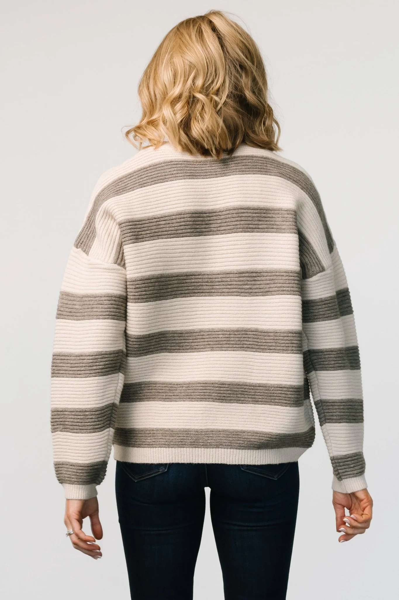 Ellington Knit Sweater | Cream + Gray