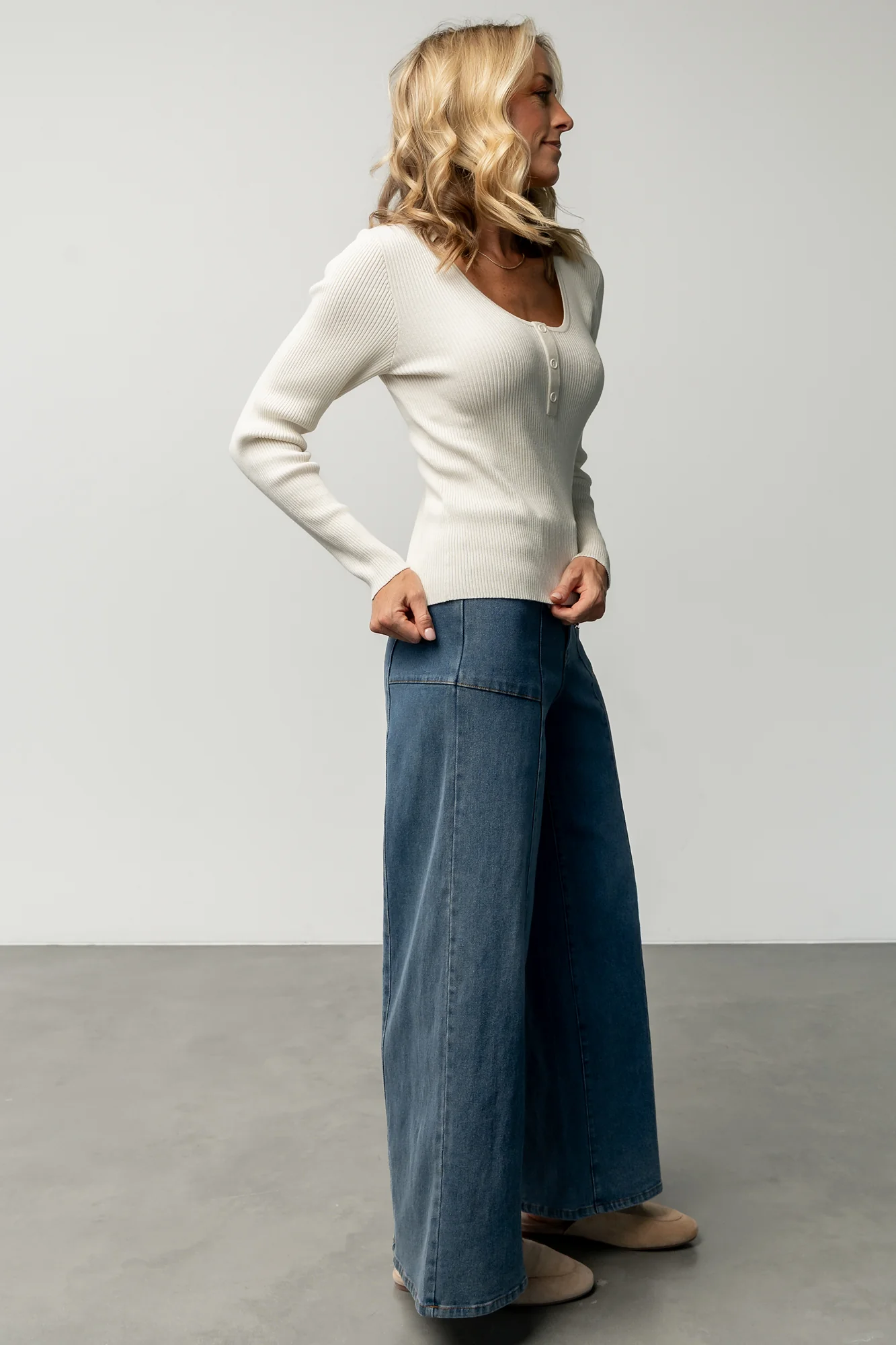 Emmi Mid Rise Wide Leg Jeans | Dark Wash