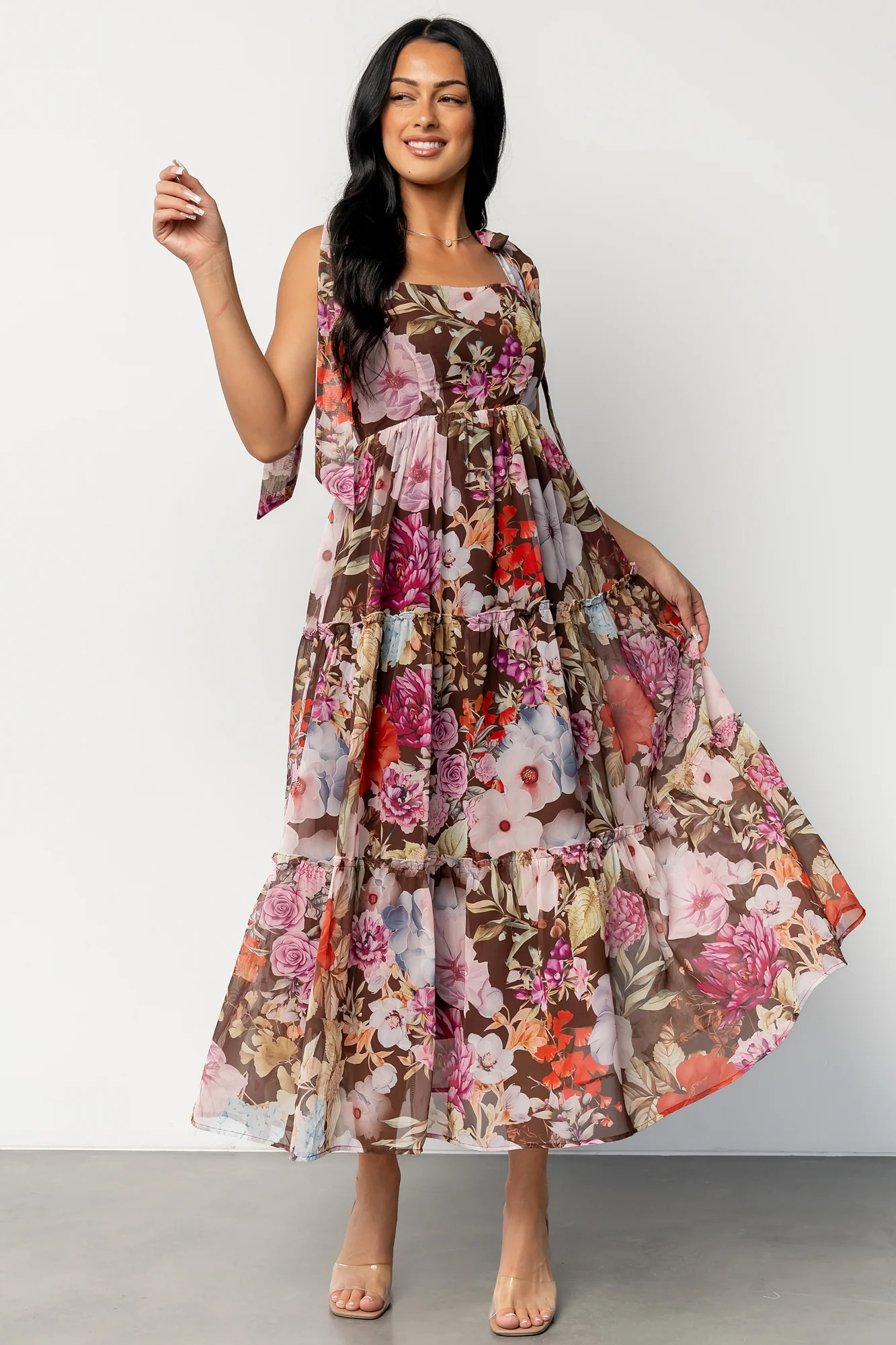 Anita Maxi Dress | Brown Multi Floral