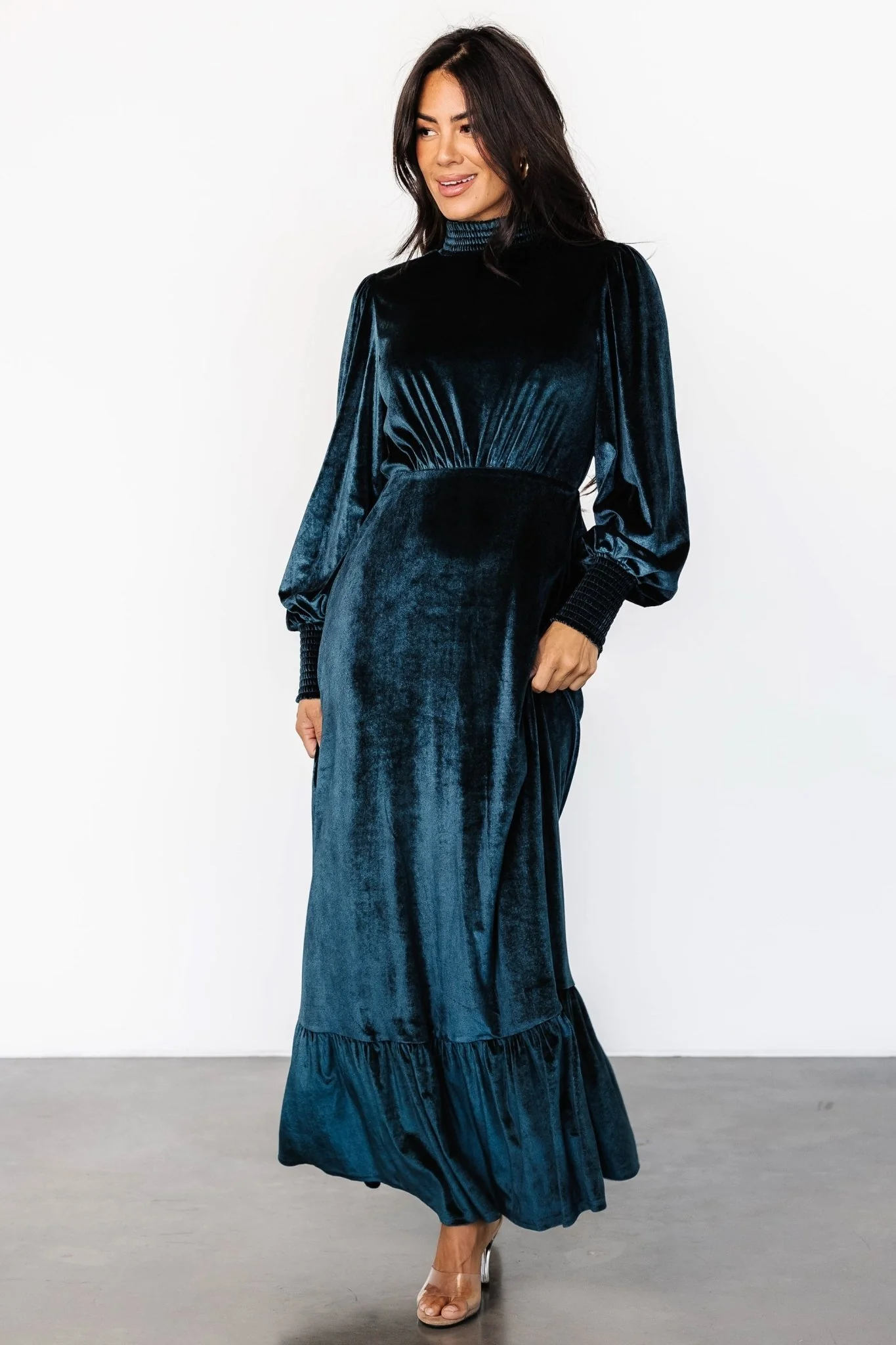 Elodie Velvet Maxi Dress | Jade