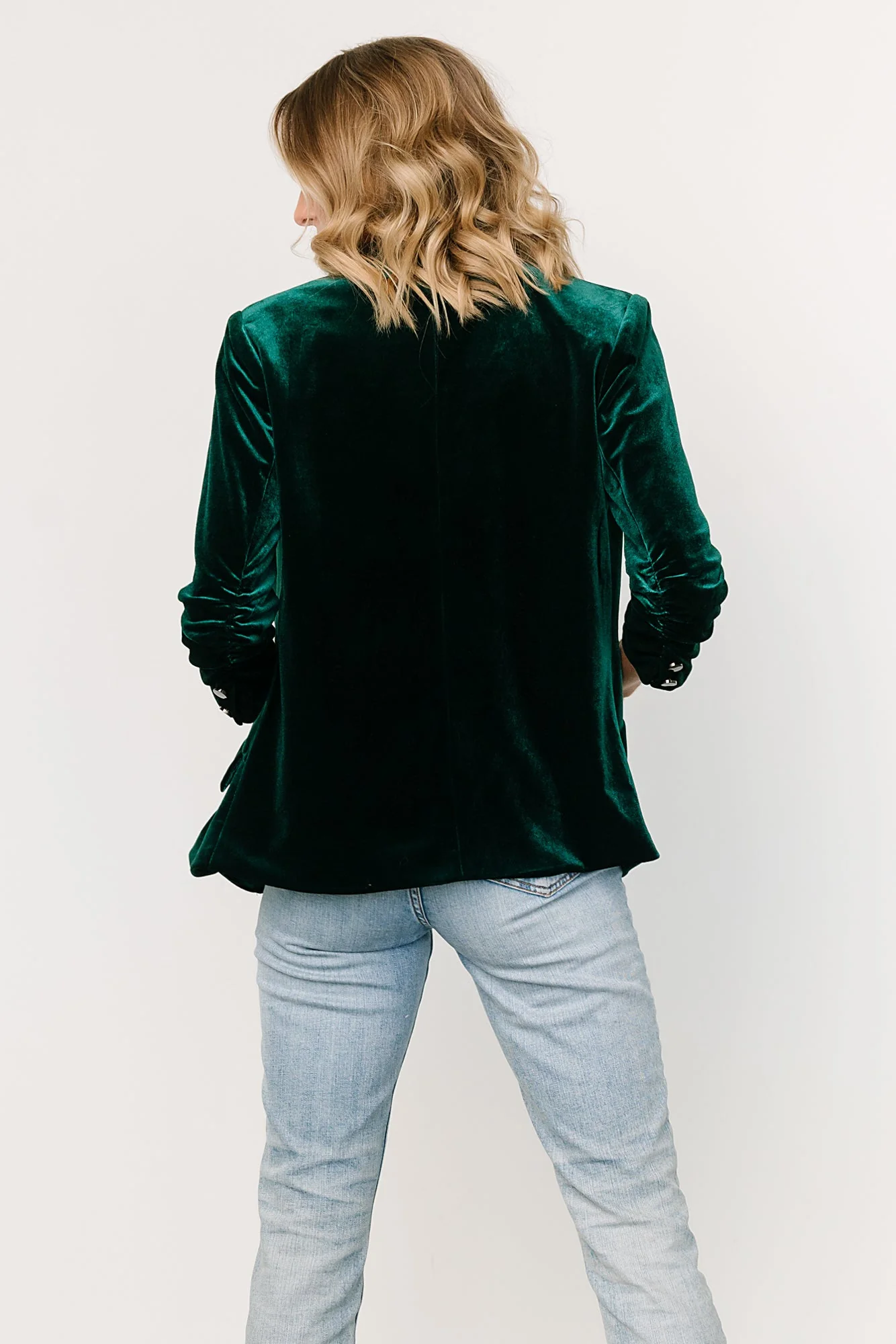 Brinton Velvet Blazer | Dark Green