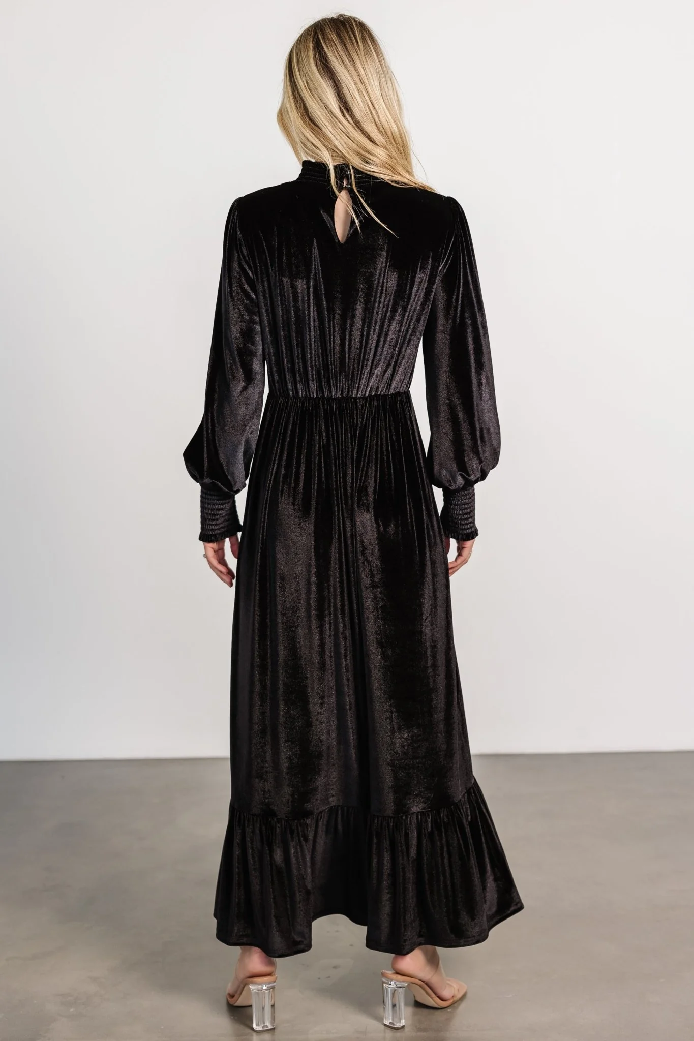 Elodie Velvet Maxi Dress | Black