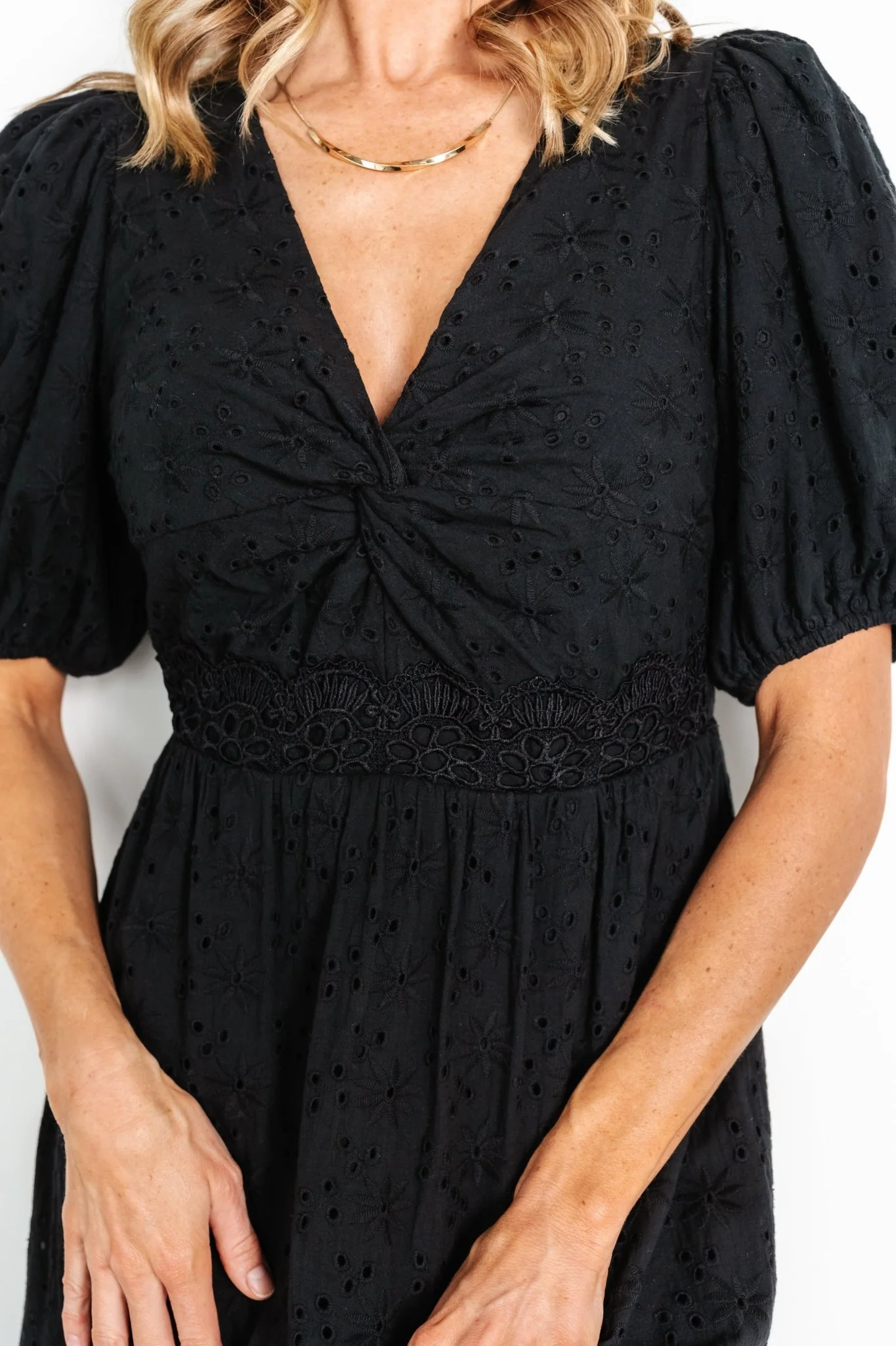 Jackie Eyelet Maxi Dress | Black