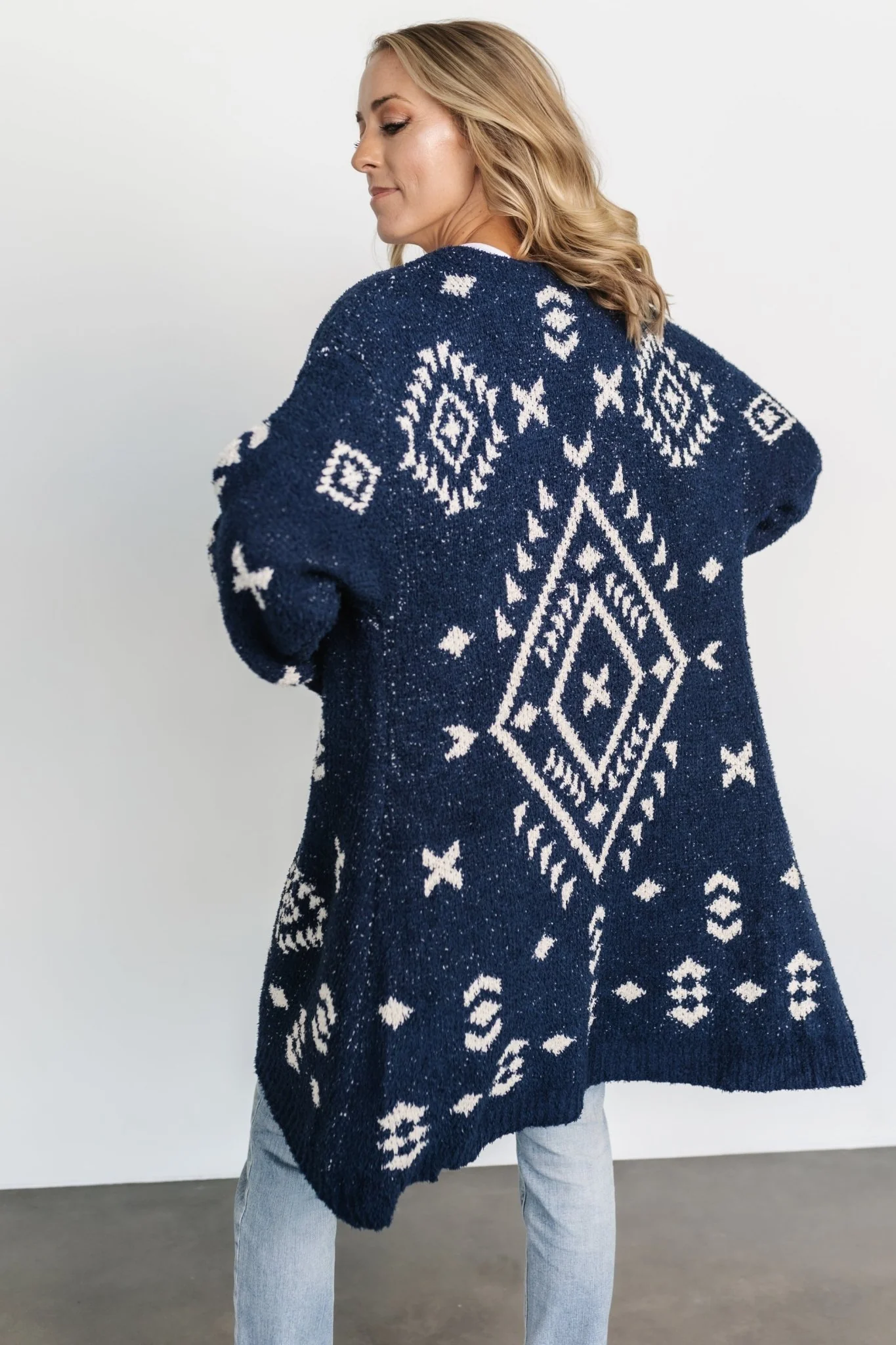 Missoula Oversized Cardigan | Navy + Ivory