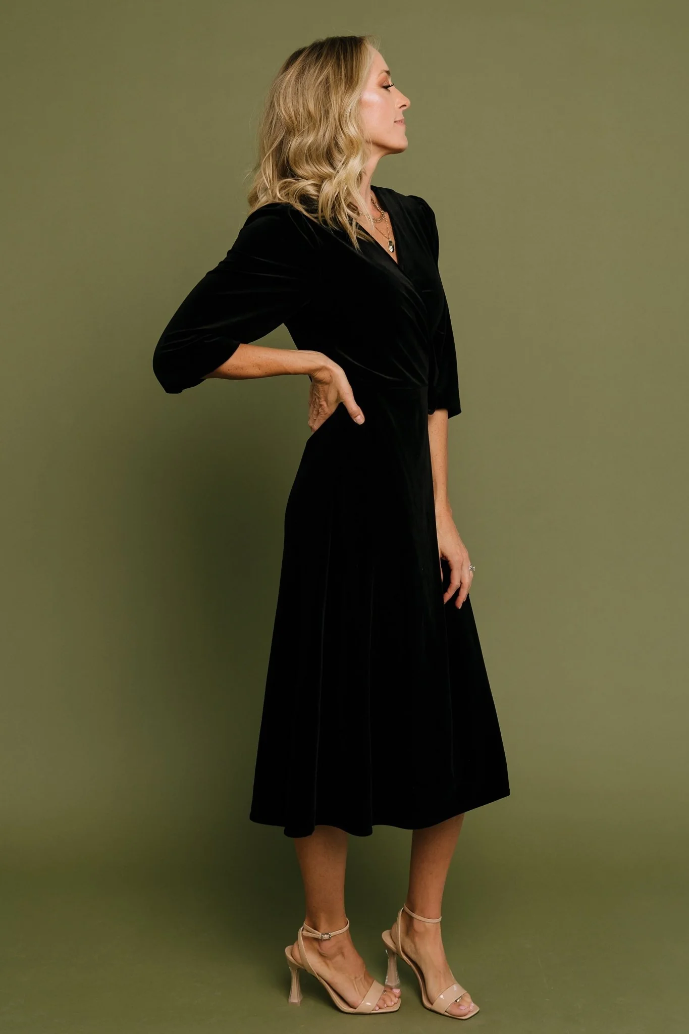 Beckinsale Velvet Wrap Dress | Black