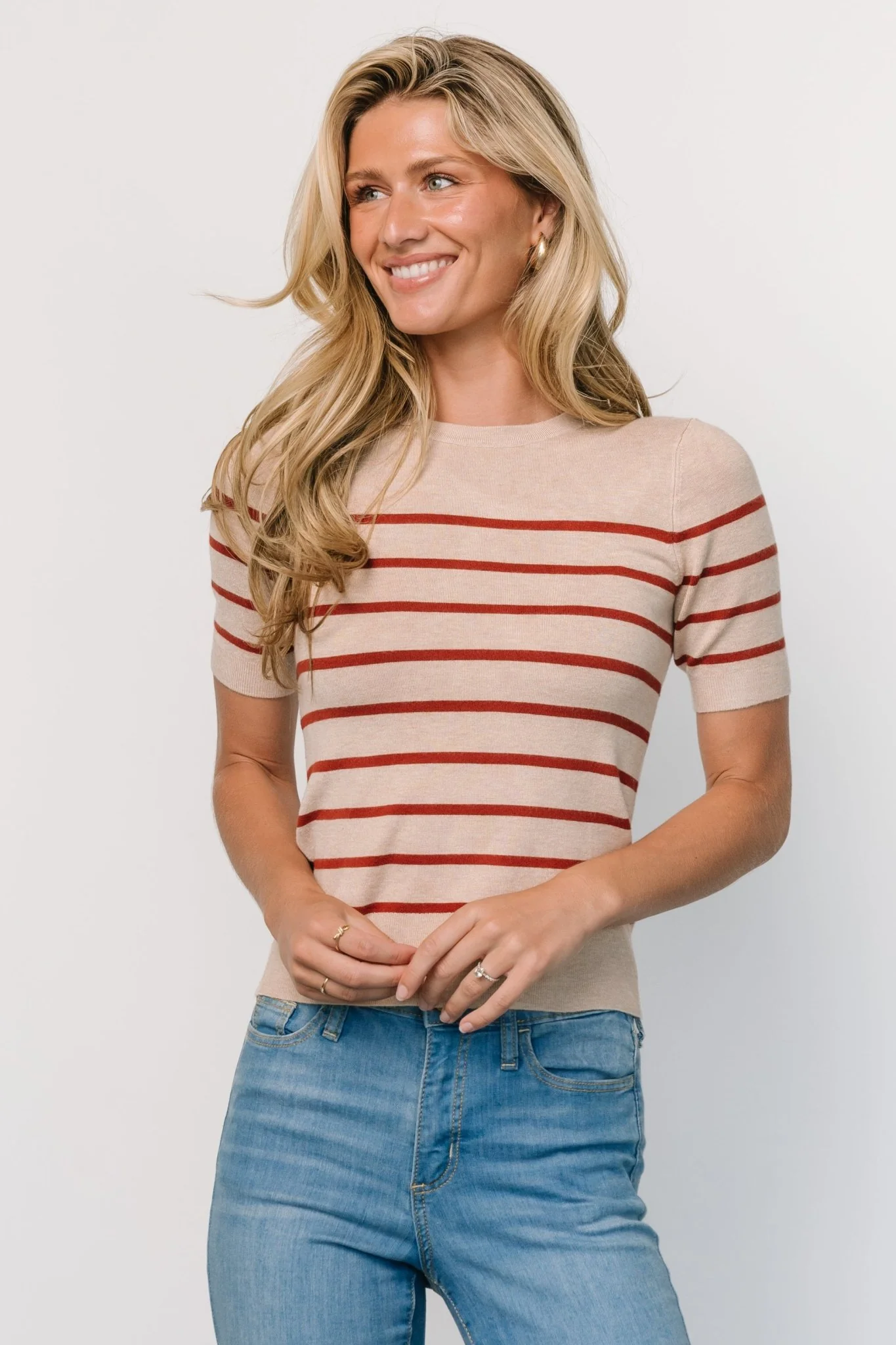Alyson Knit Top | Oatmeal + Rust