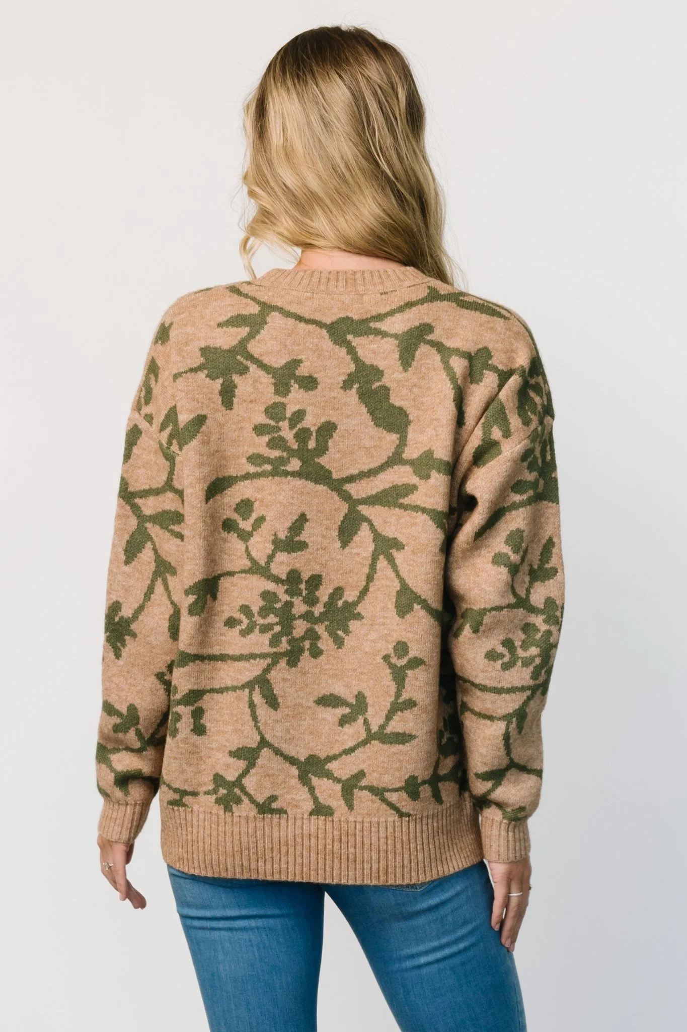 Hallstatt Sweater | Camel + Green Print