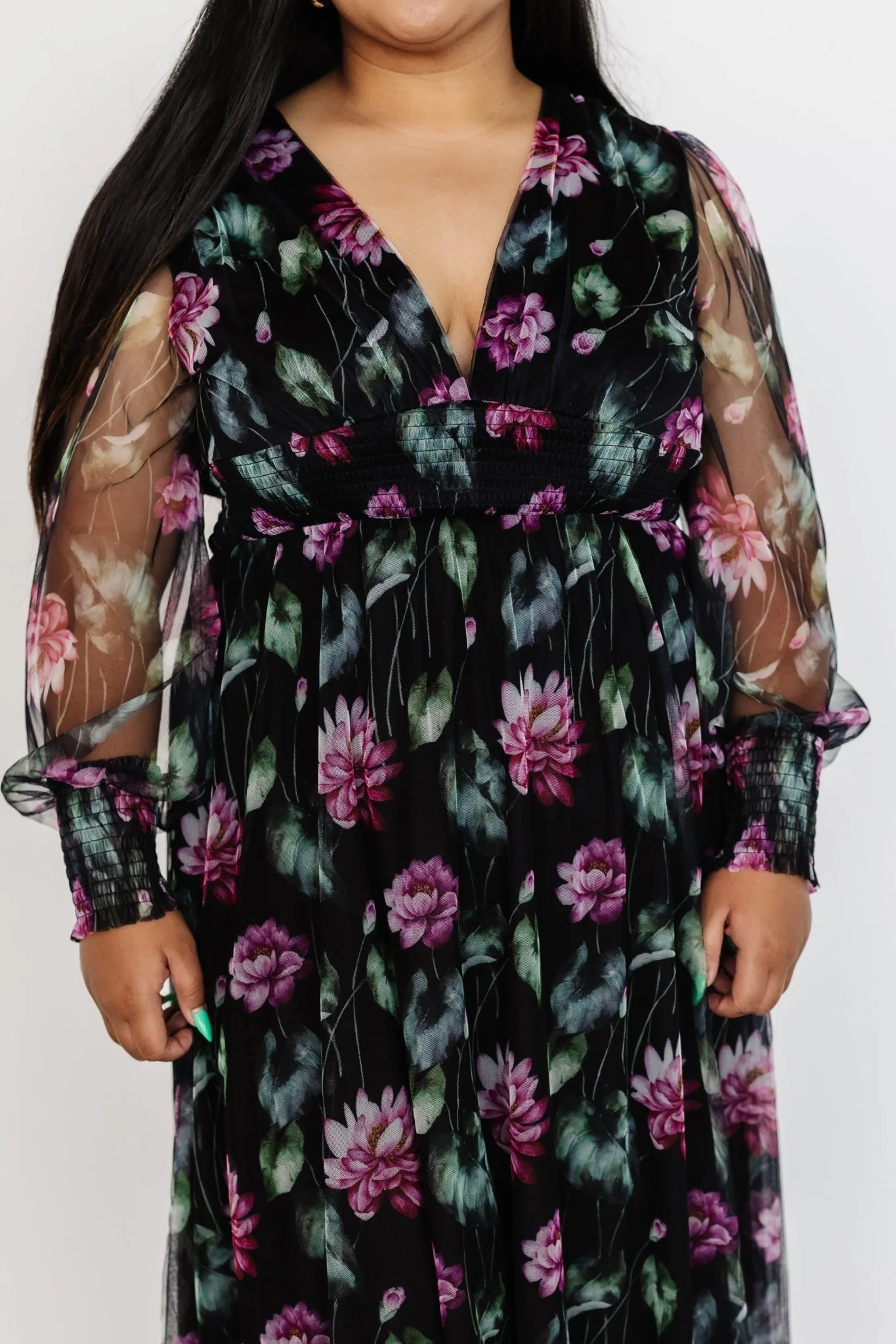 Layla Tulle Maxi Dress | Black Multi