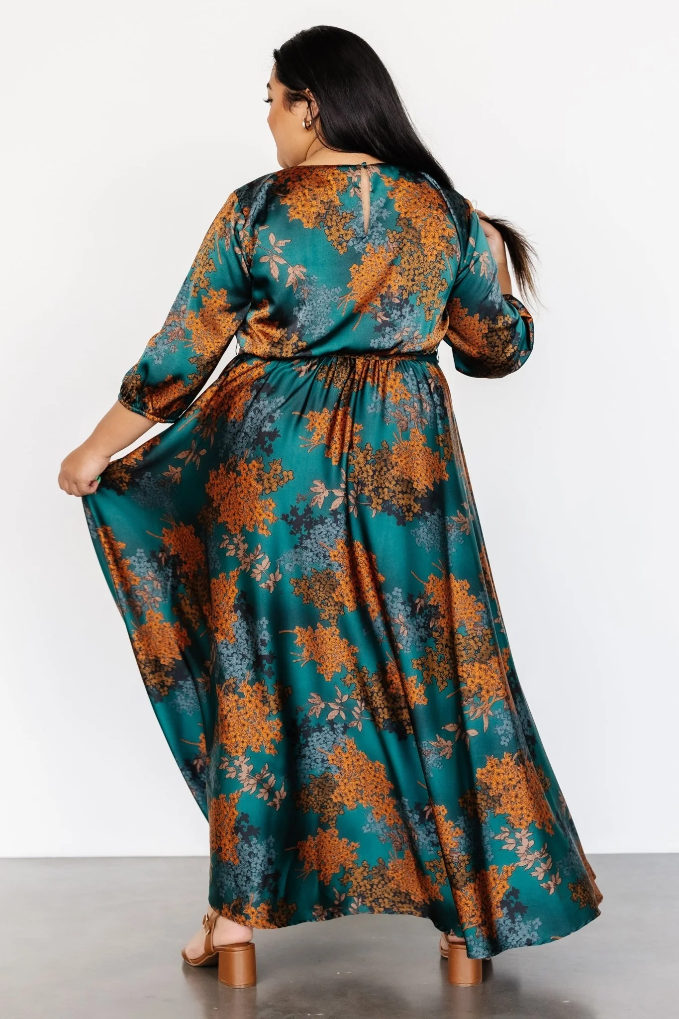 Paula Satin Maxi Dress | Jade Multi