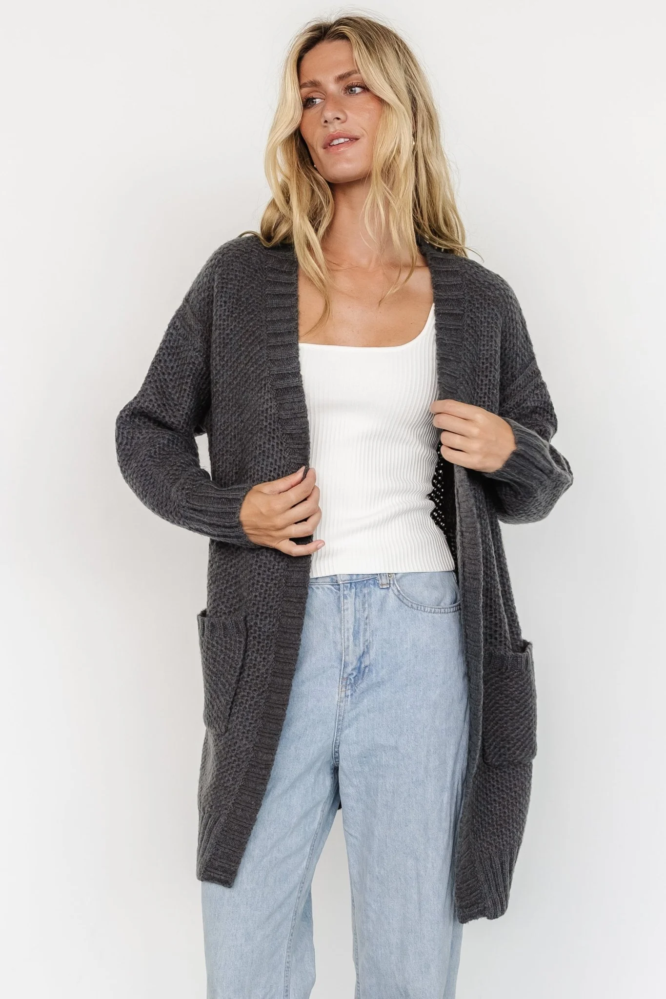 Theodora Knit Cardigan | Charcoal