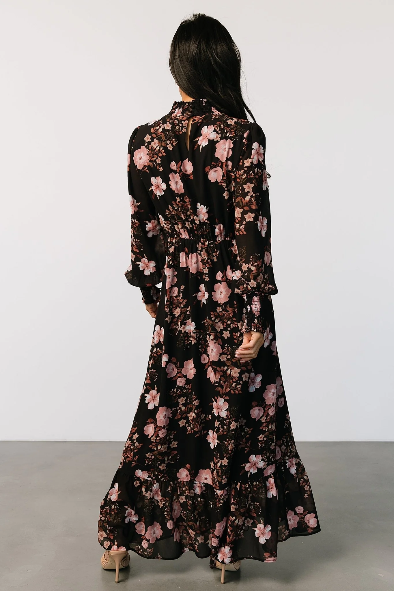 Luciana Maxi Dress | Black + Mauve