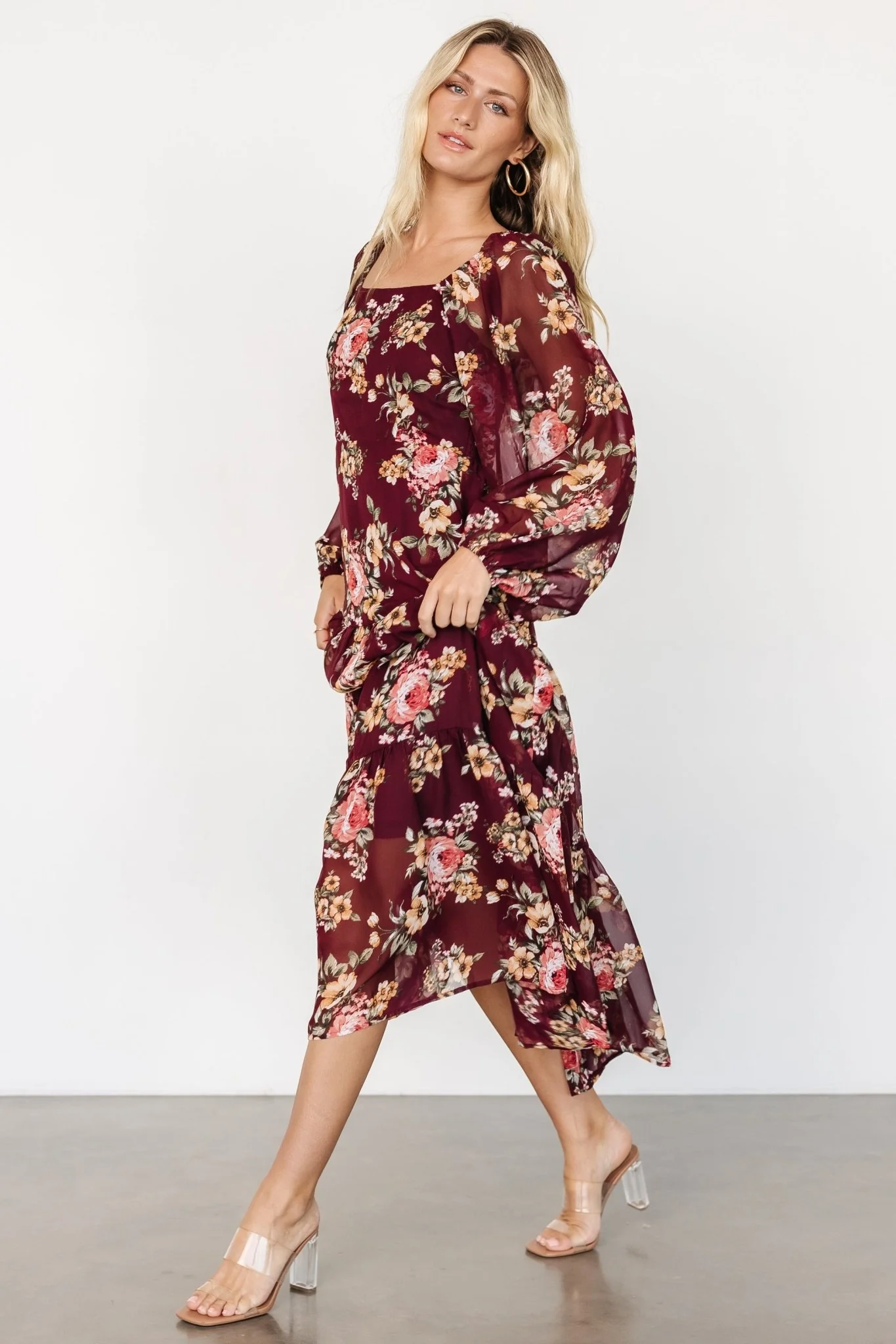 Kristy Maxi Dress | Wine Floral