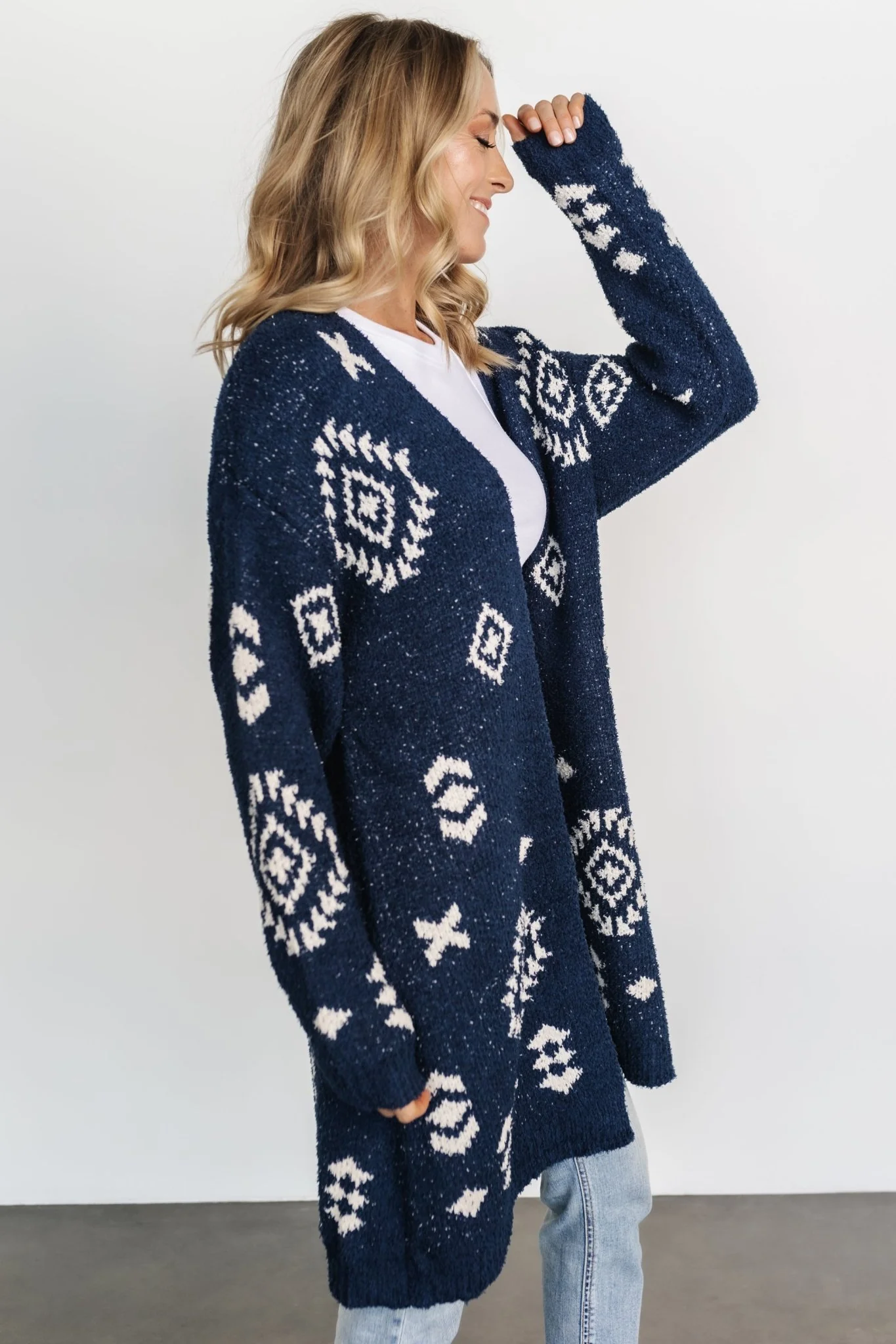 Missoula Oversized Cardigan | Navy + Ivory