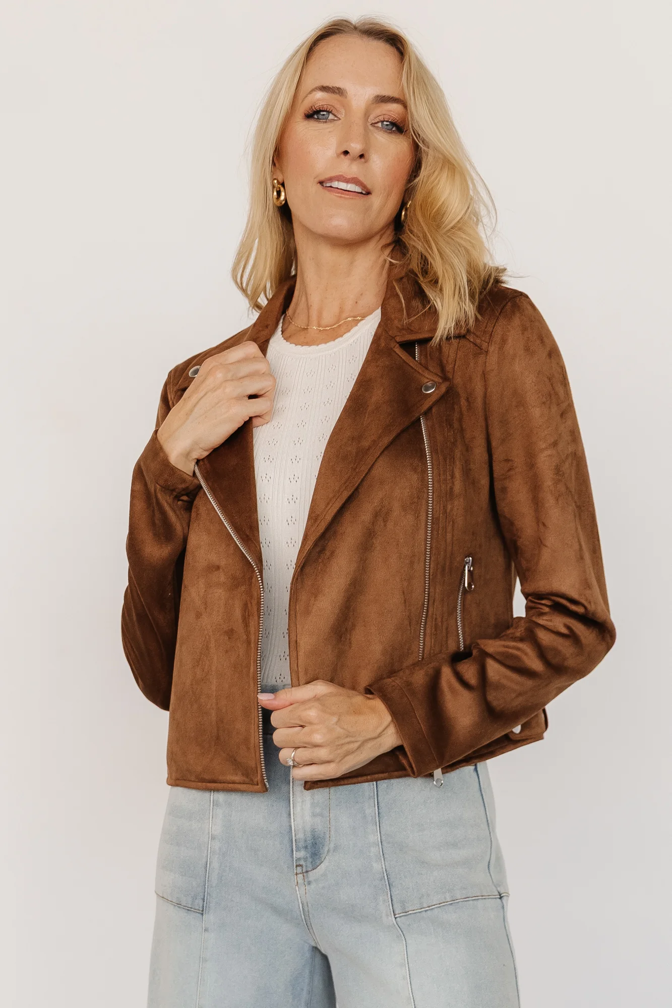 Marisa Faux Suede Jacket | Caramel