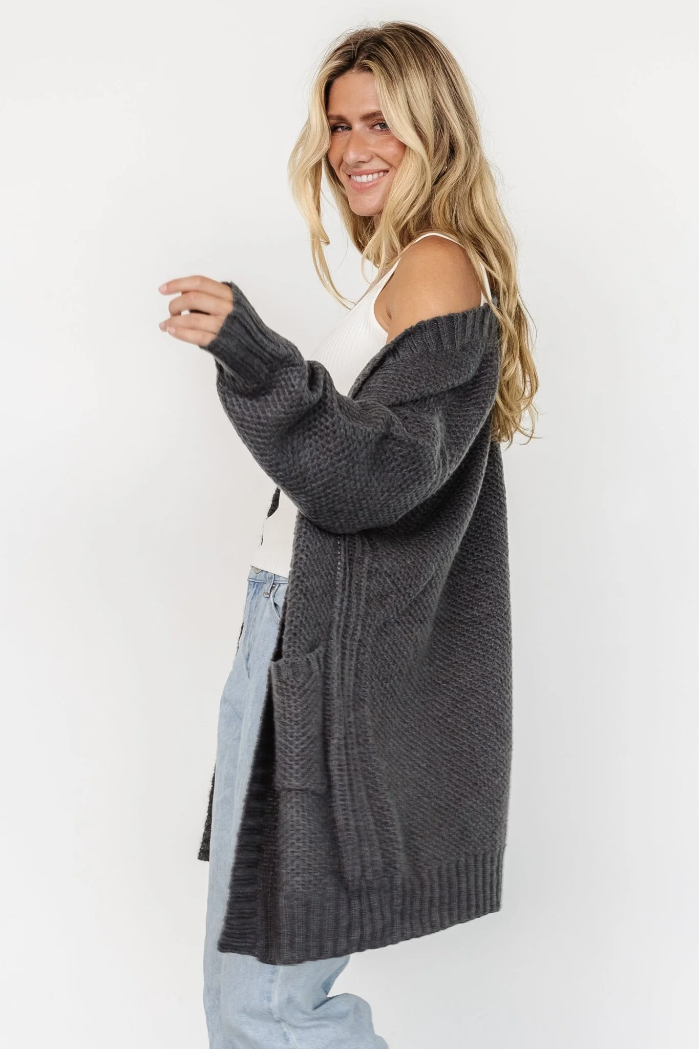 Theodora Knit Cardigan | Charcoal
