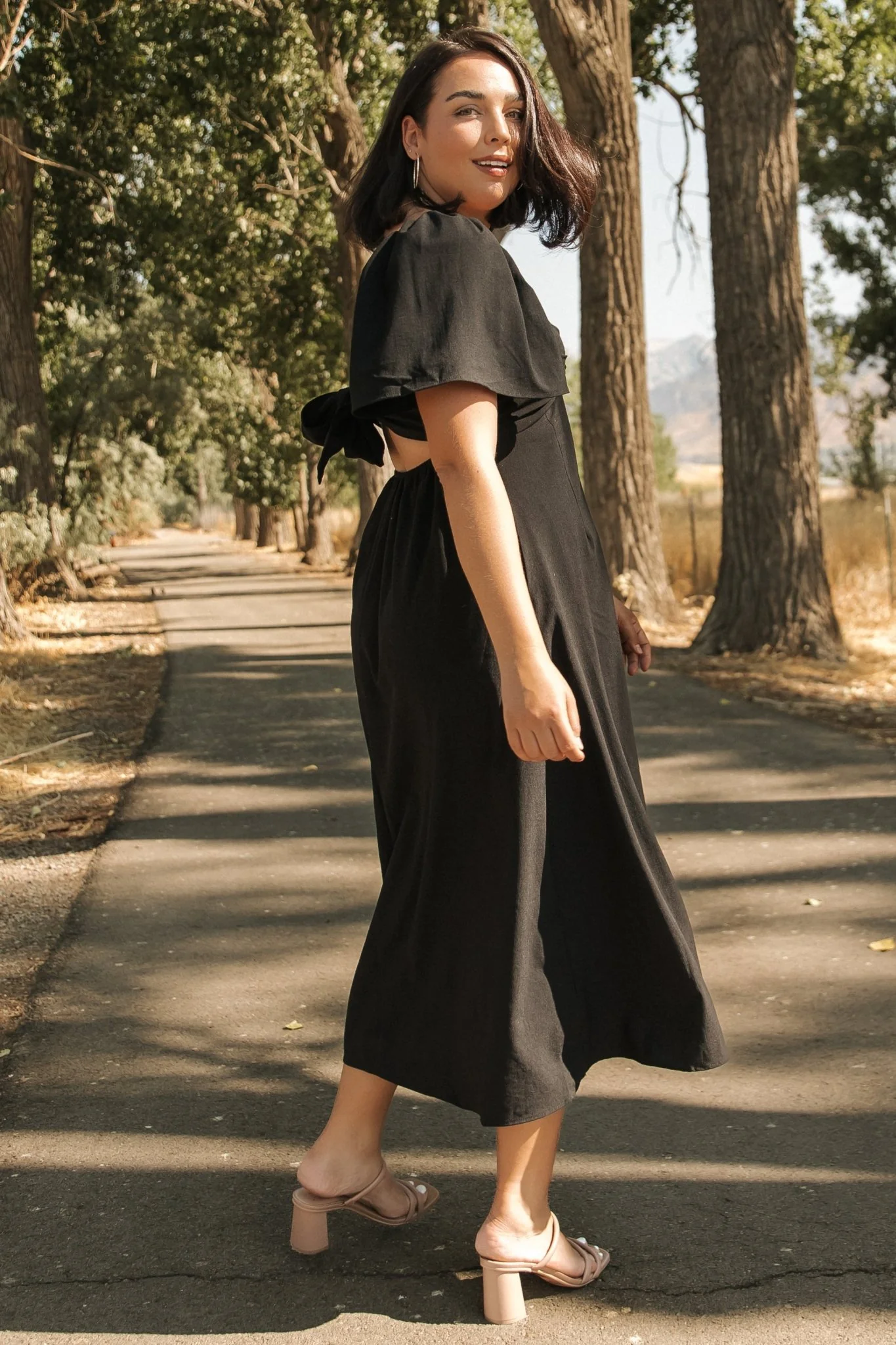 Indie Back Tie Dress | Black