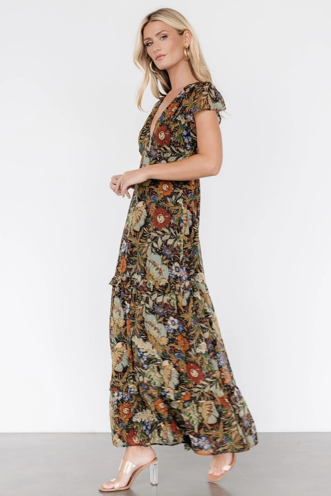 Riverwood Deep V Maxi Dress | Multi Floral