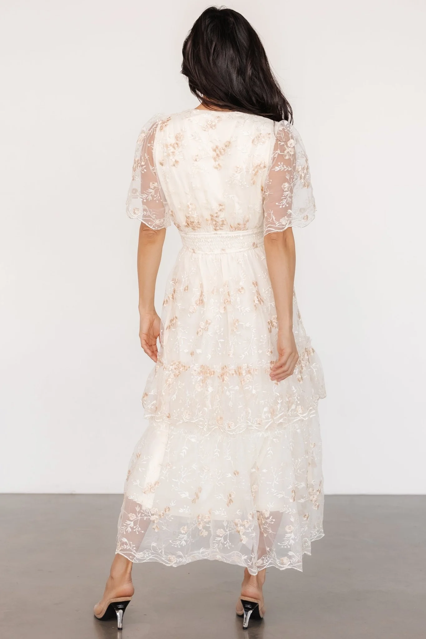 Eleanor Embroidered Midi Dress | Cream Floral