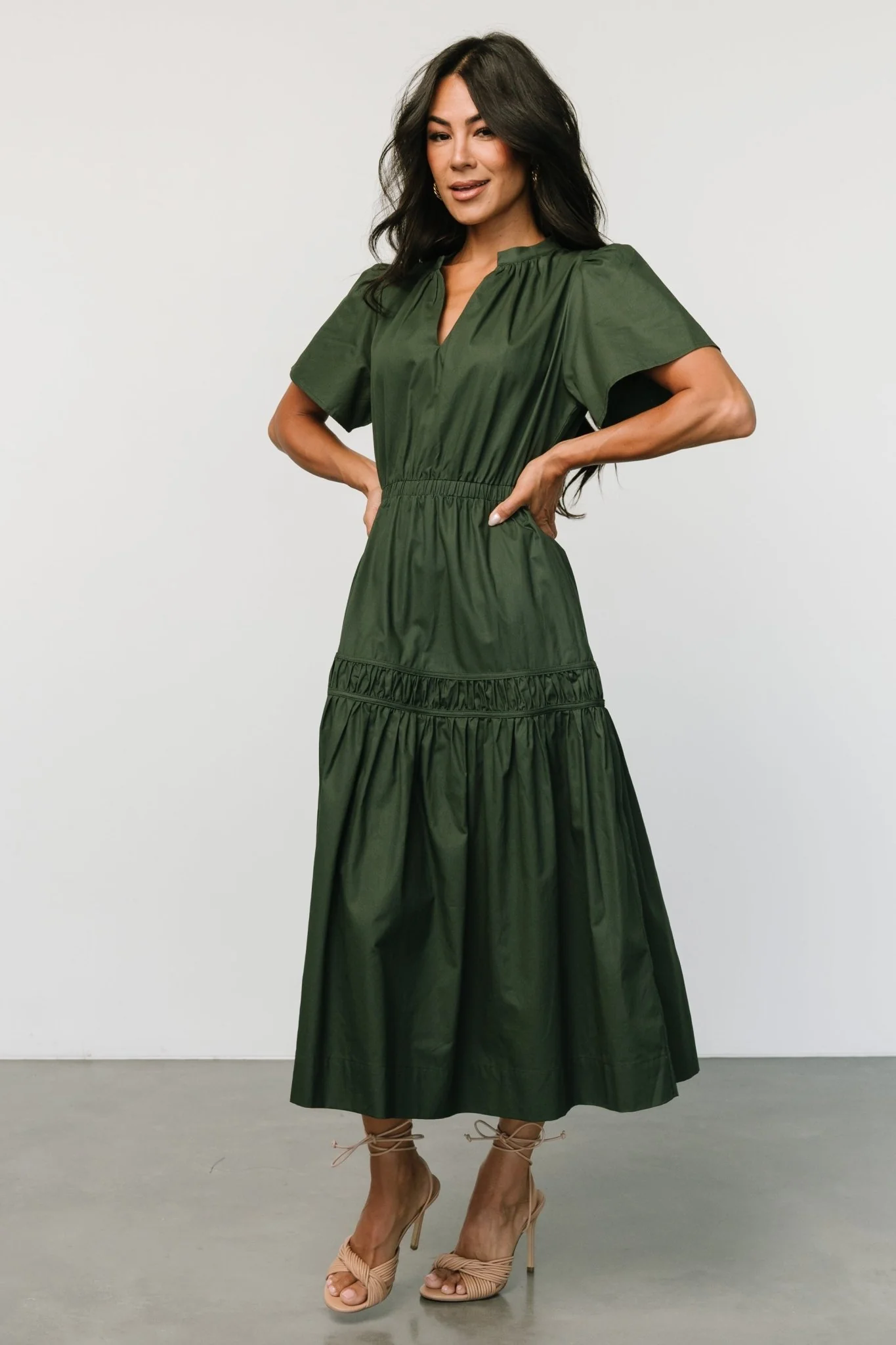 Jerrah Midi Dress | Deep Green