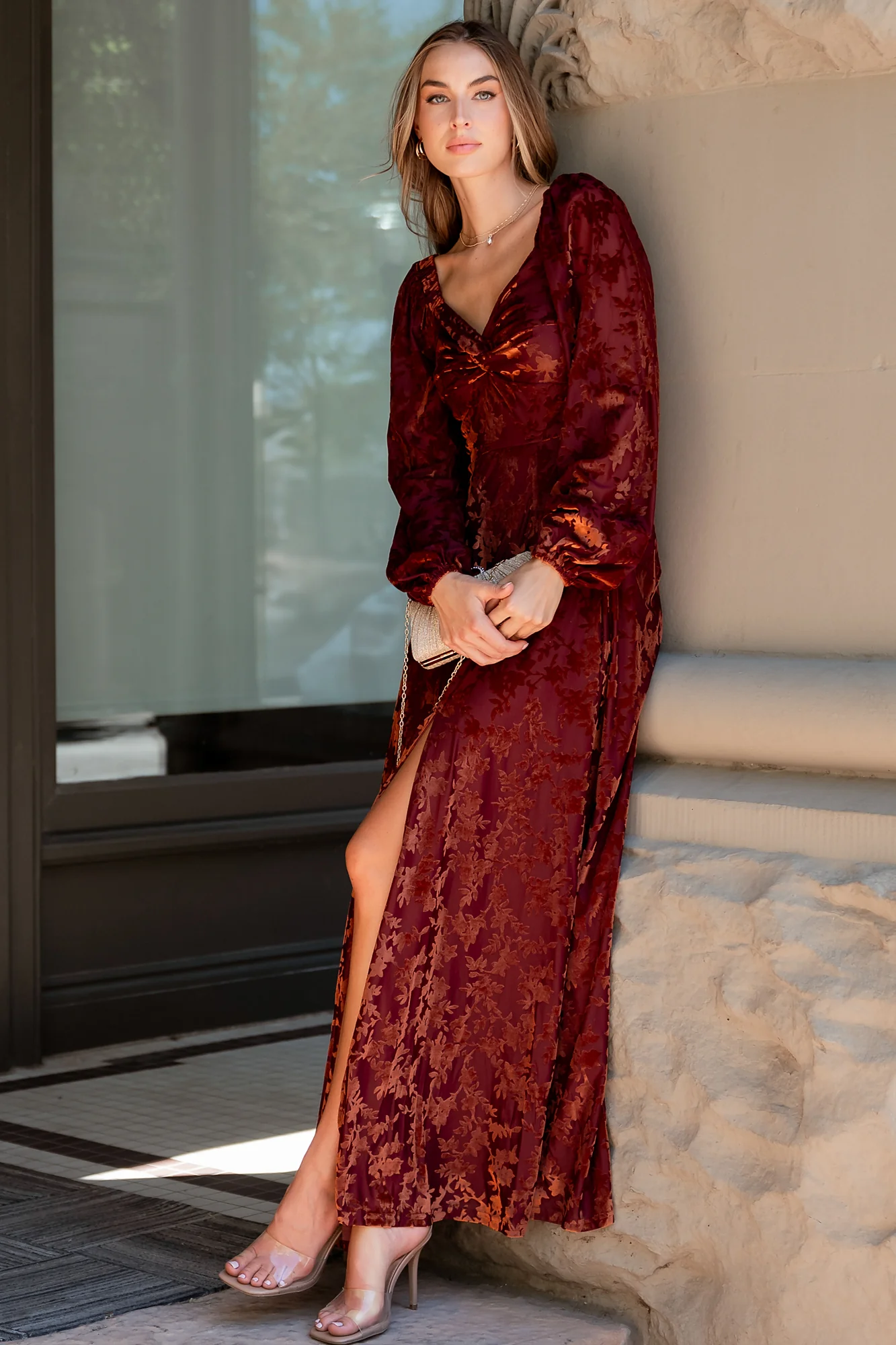Aurora Velvet Maxi Dress | Clove + Copper Floral