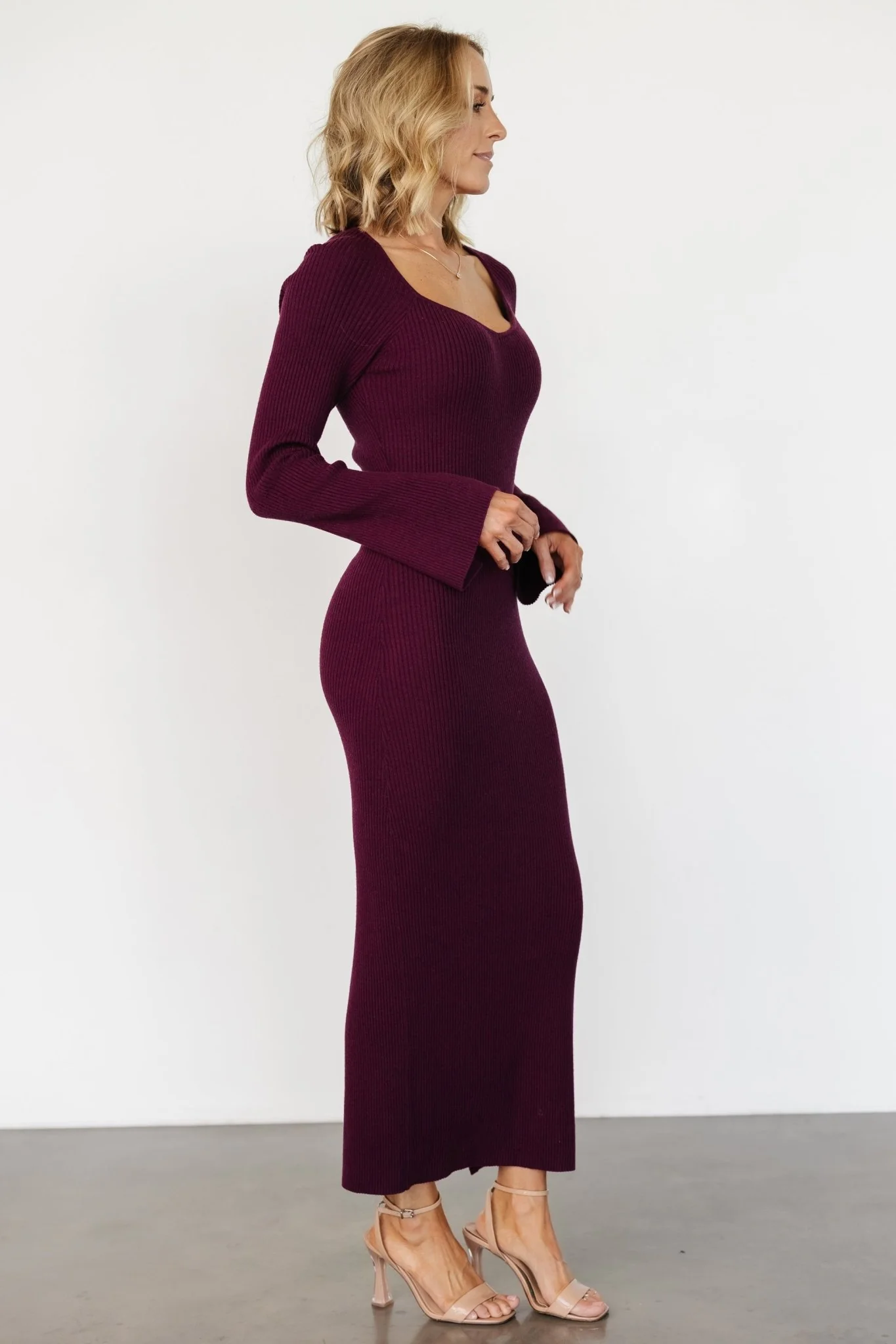 Marika Ribbed Dress | Wine