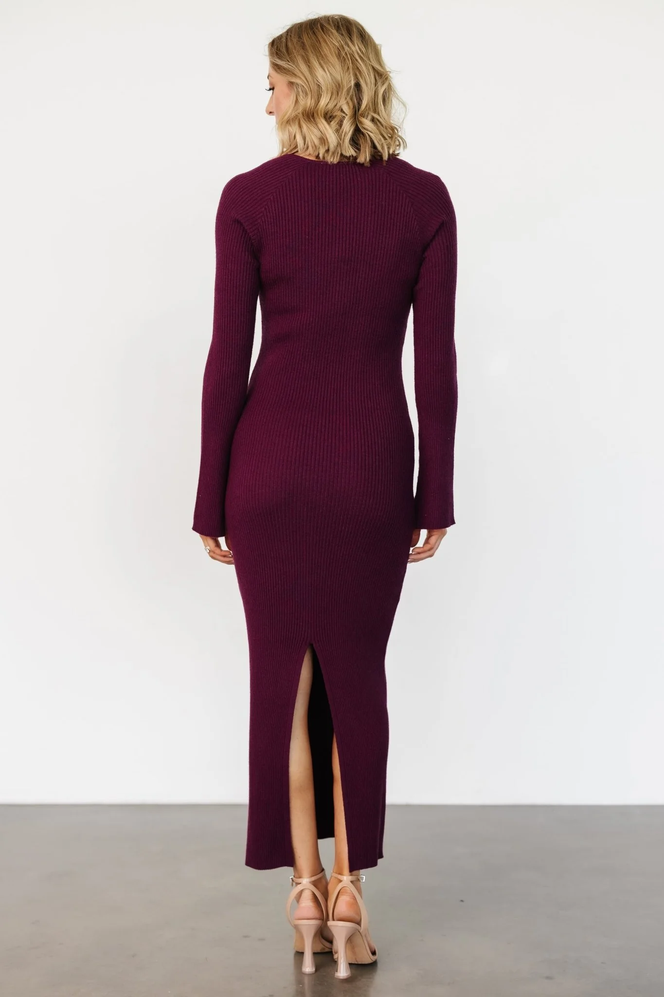 Marika Ribbed Dress | Wine