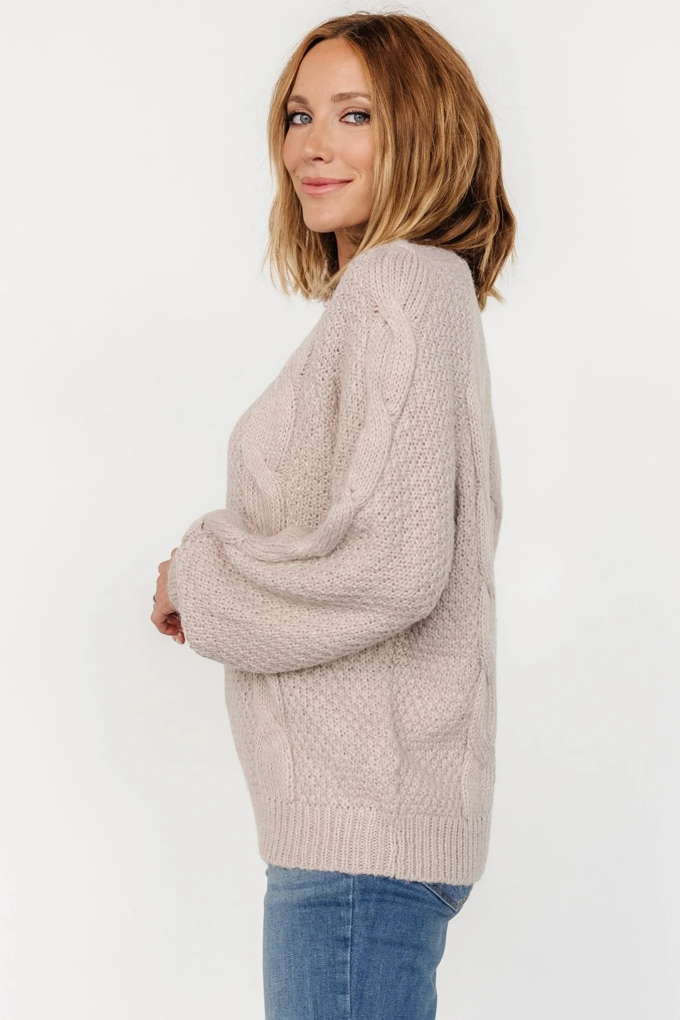 Lukas Cable Knit Sweater | Natural