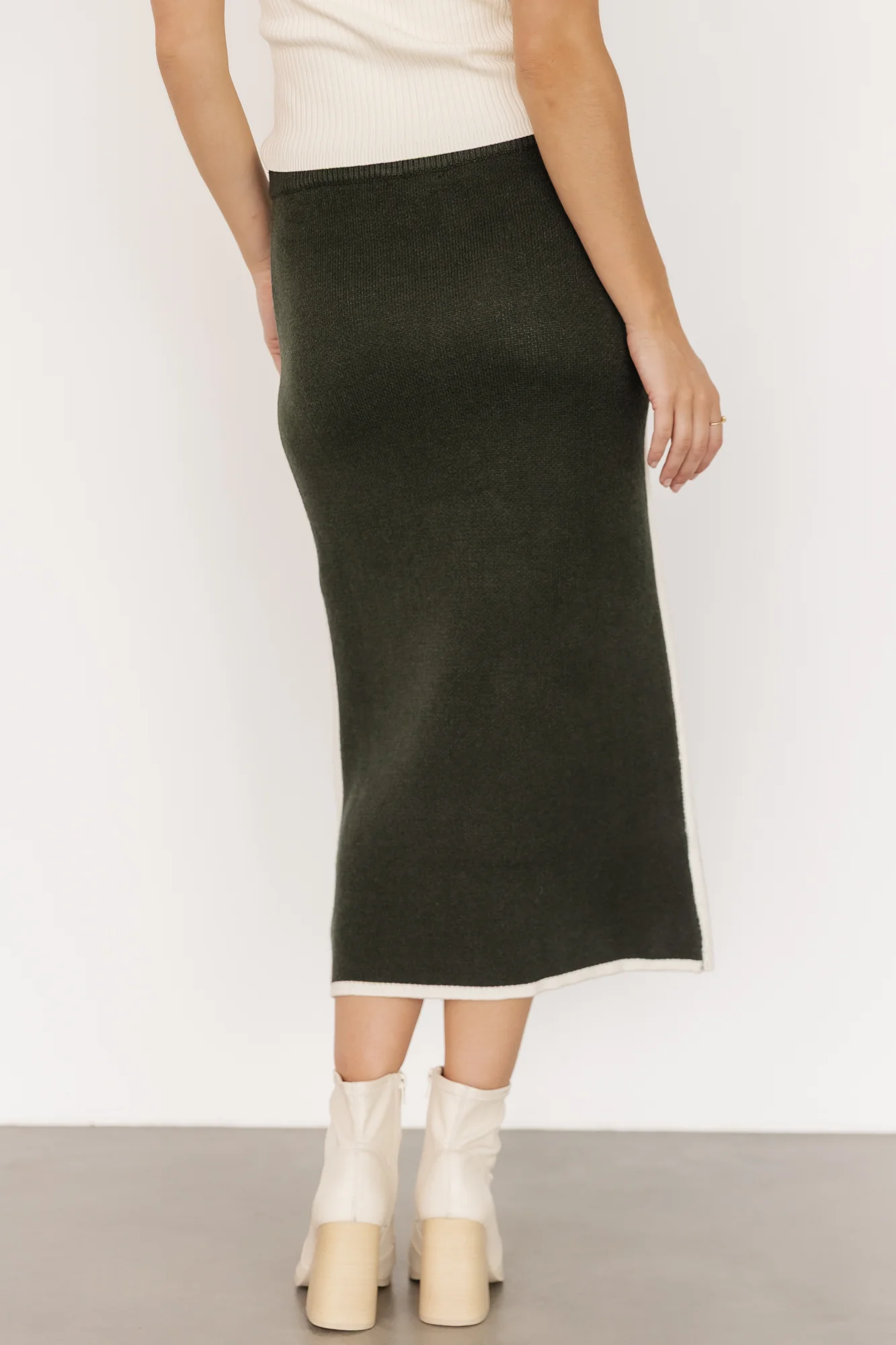 Ava Knit Midi Skirt | Dark Green