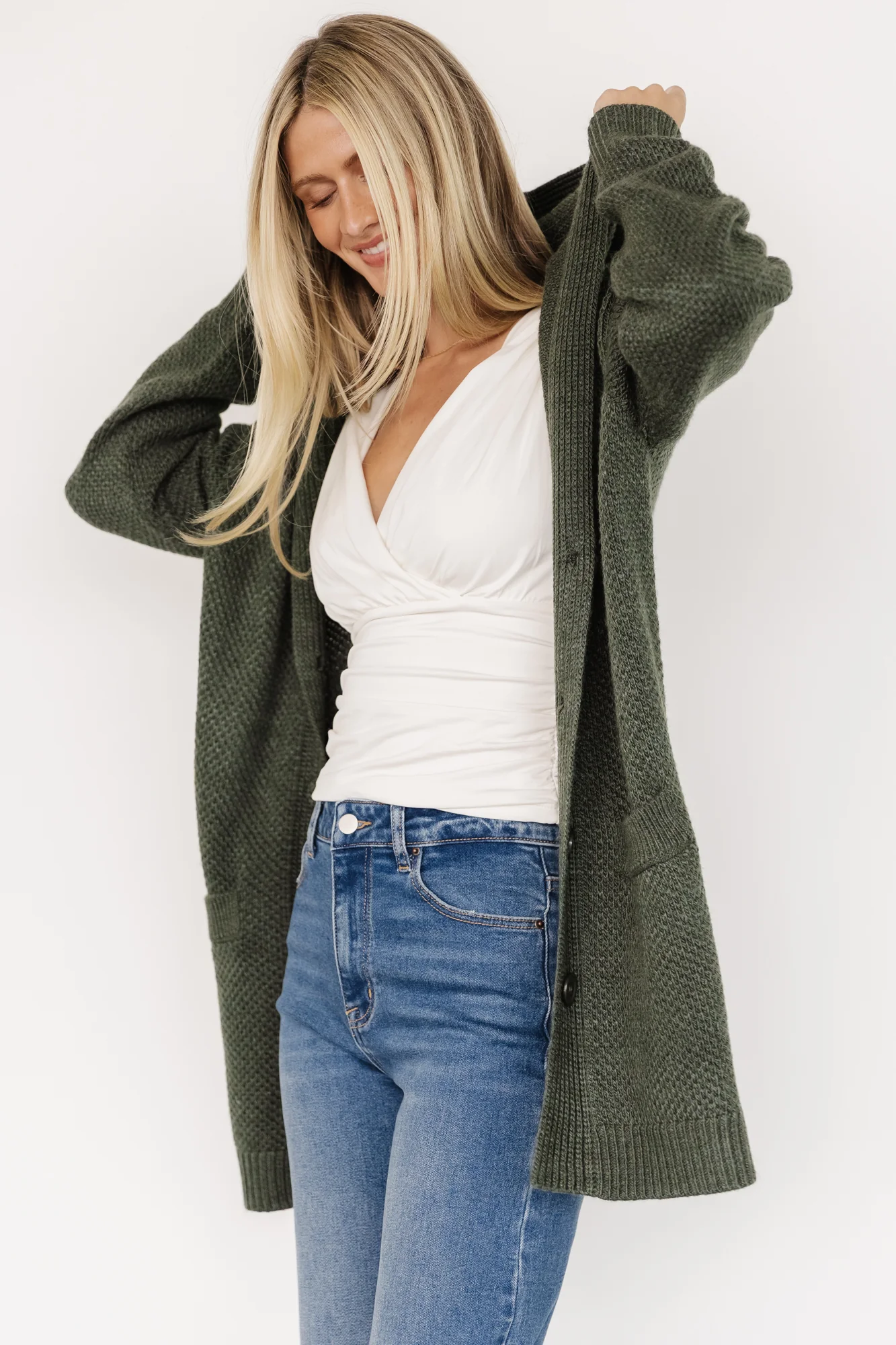 Katrine Hooded Cardigan | Green