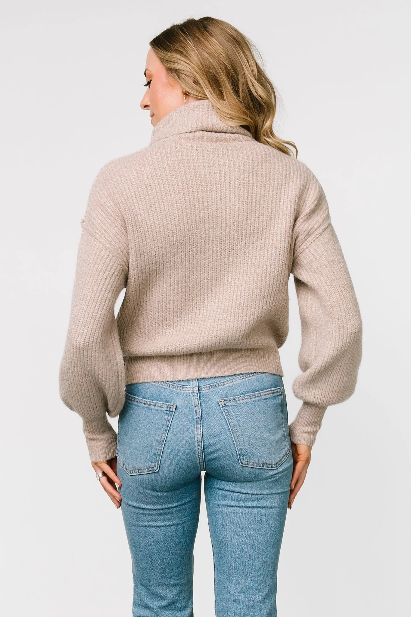 Frannie Knit Turtleneck Sweater | Taupe