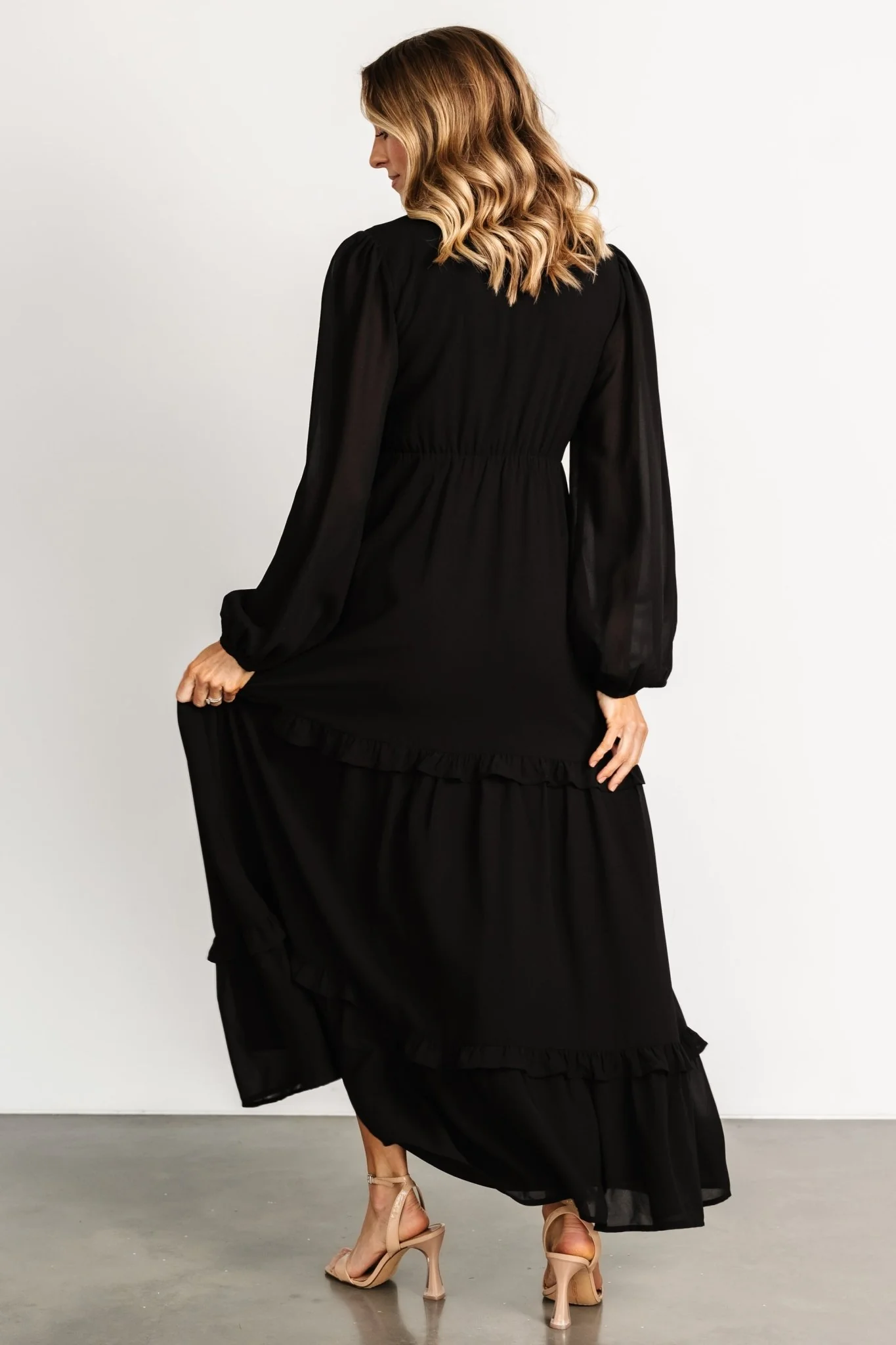 Bowman Deep V Maxi Dress | Black