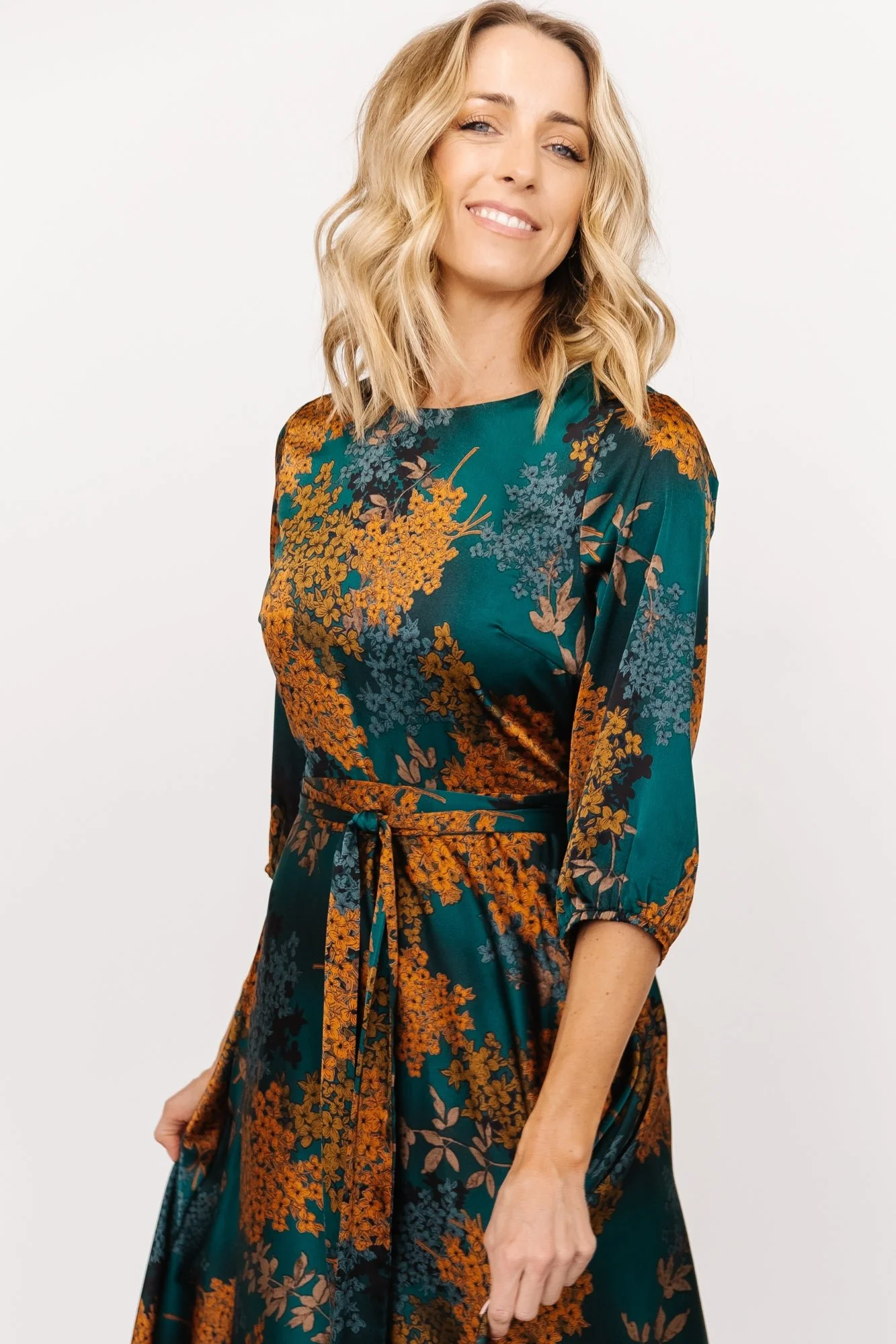 Paula Satin Maxi Dress | Jade Multi