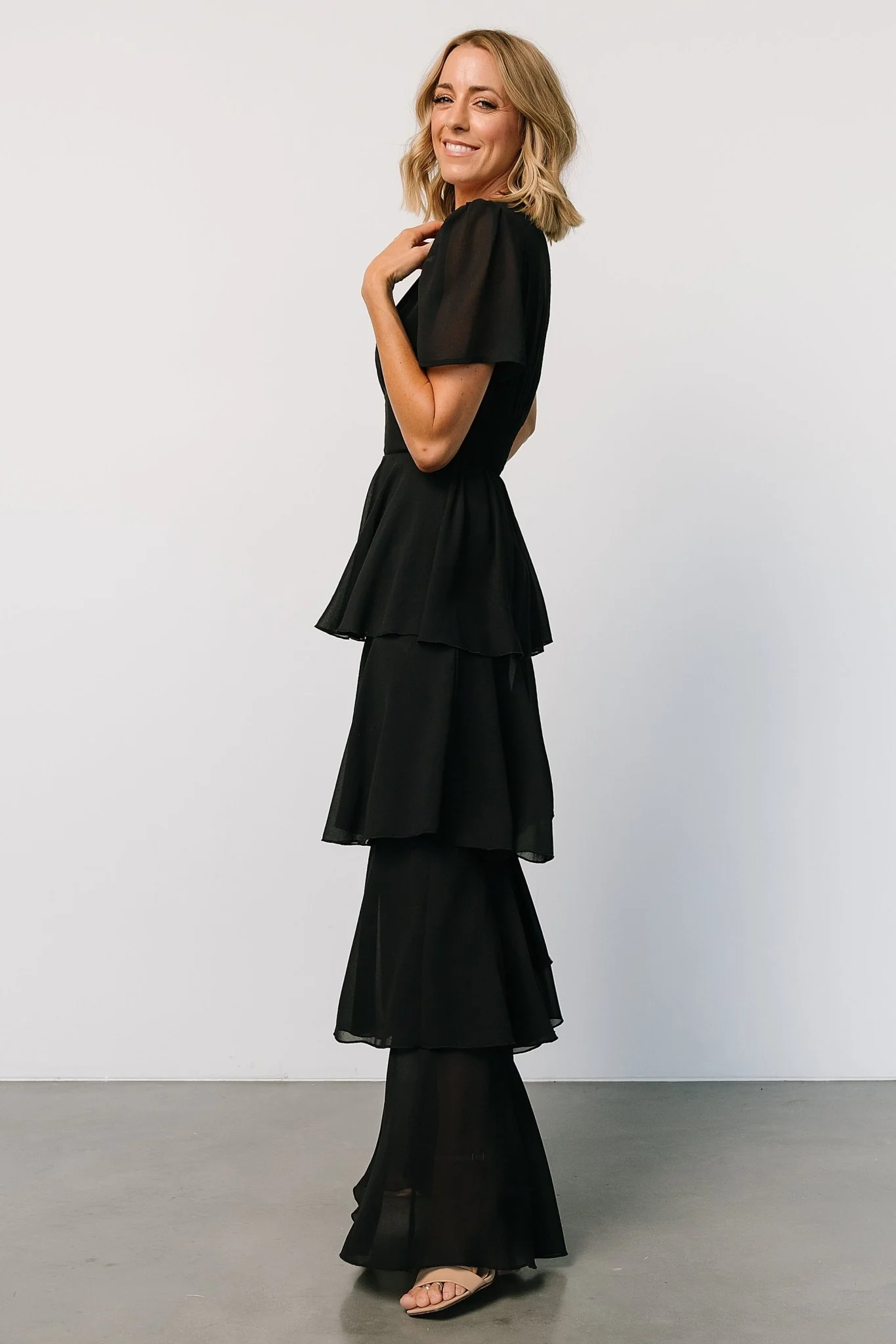 Montaigne Ruffle Maxi Dress | Black