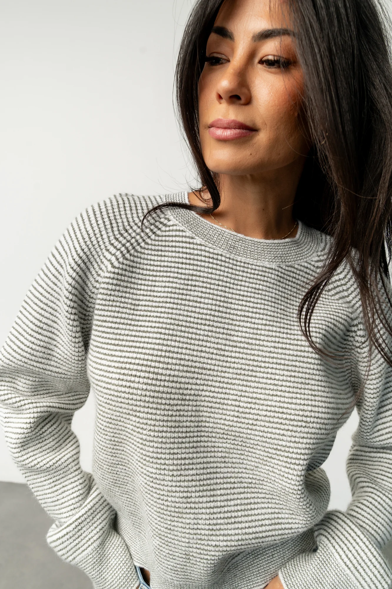 Zadie Striped Sweater | Ivory + Olive