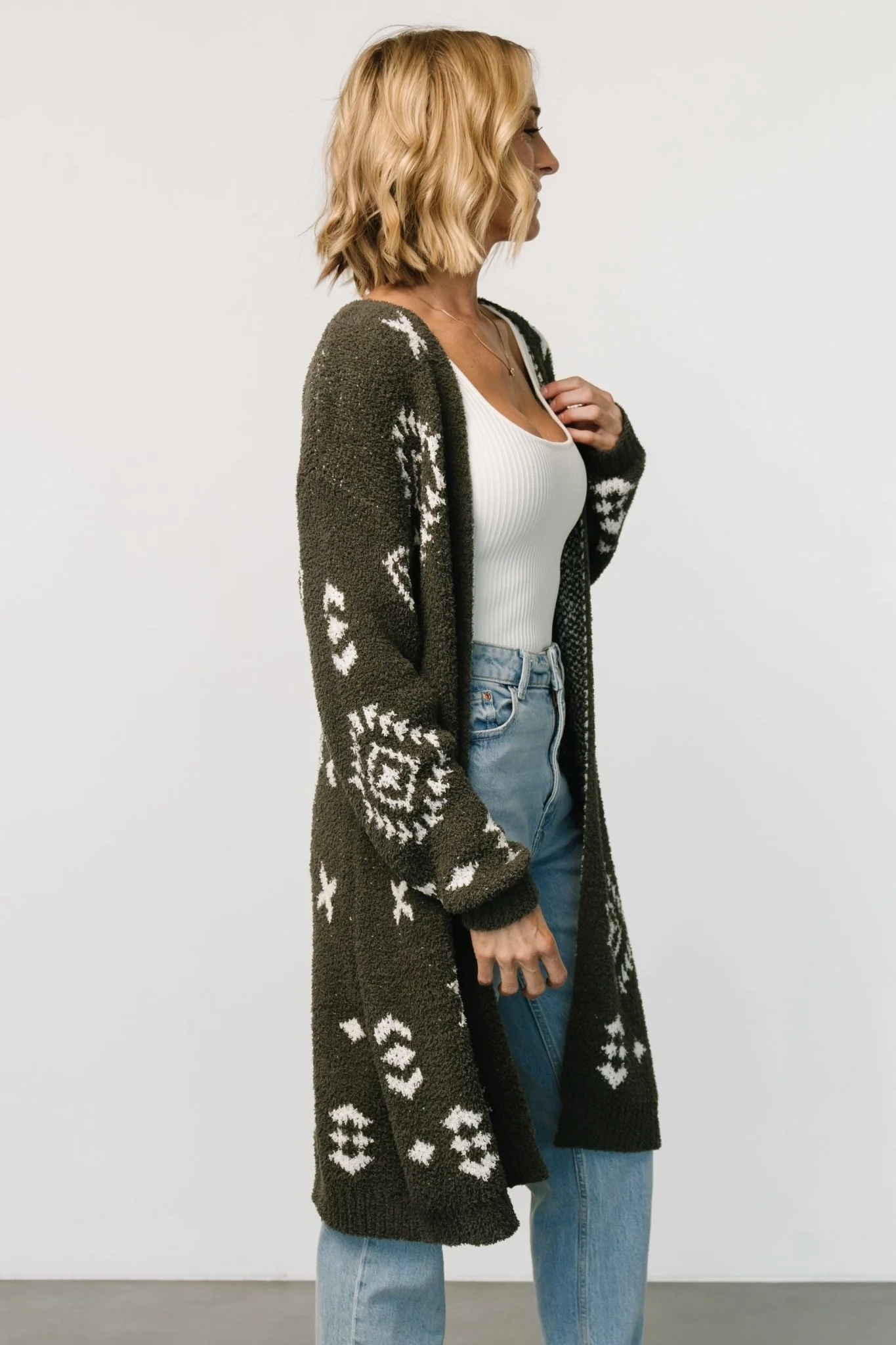 Missoula Oversized Cardigan | Olive + Off White