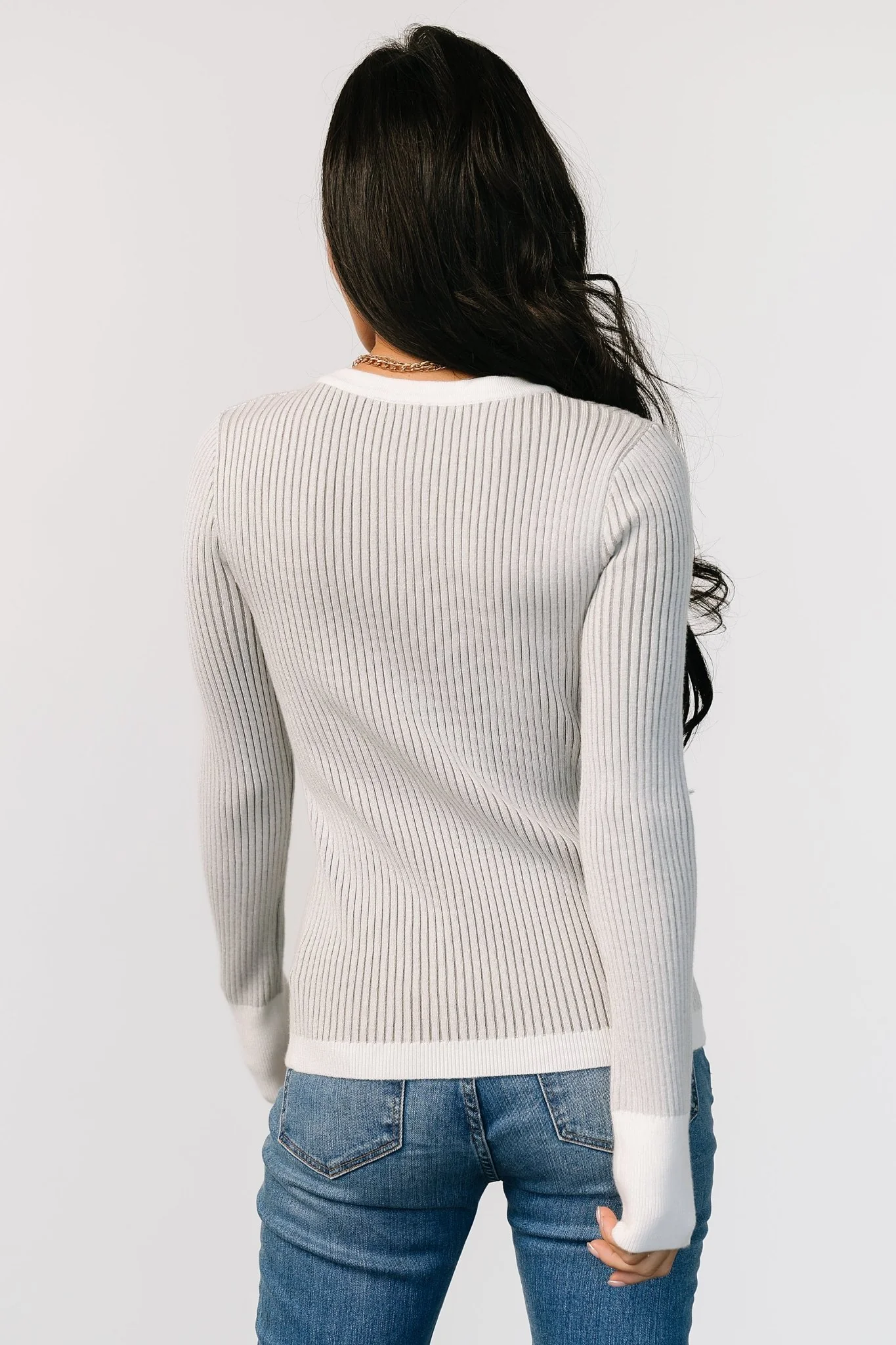 Stevie Ribbed Sweater | Gray