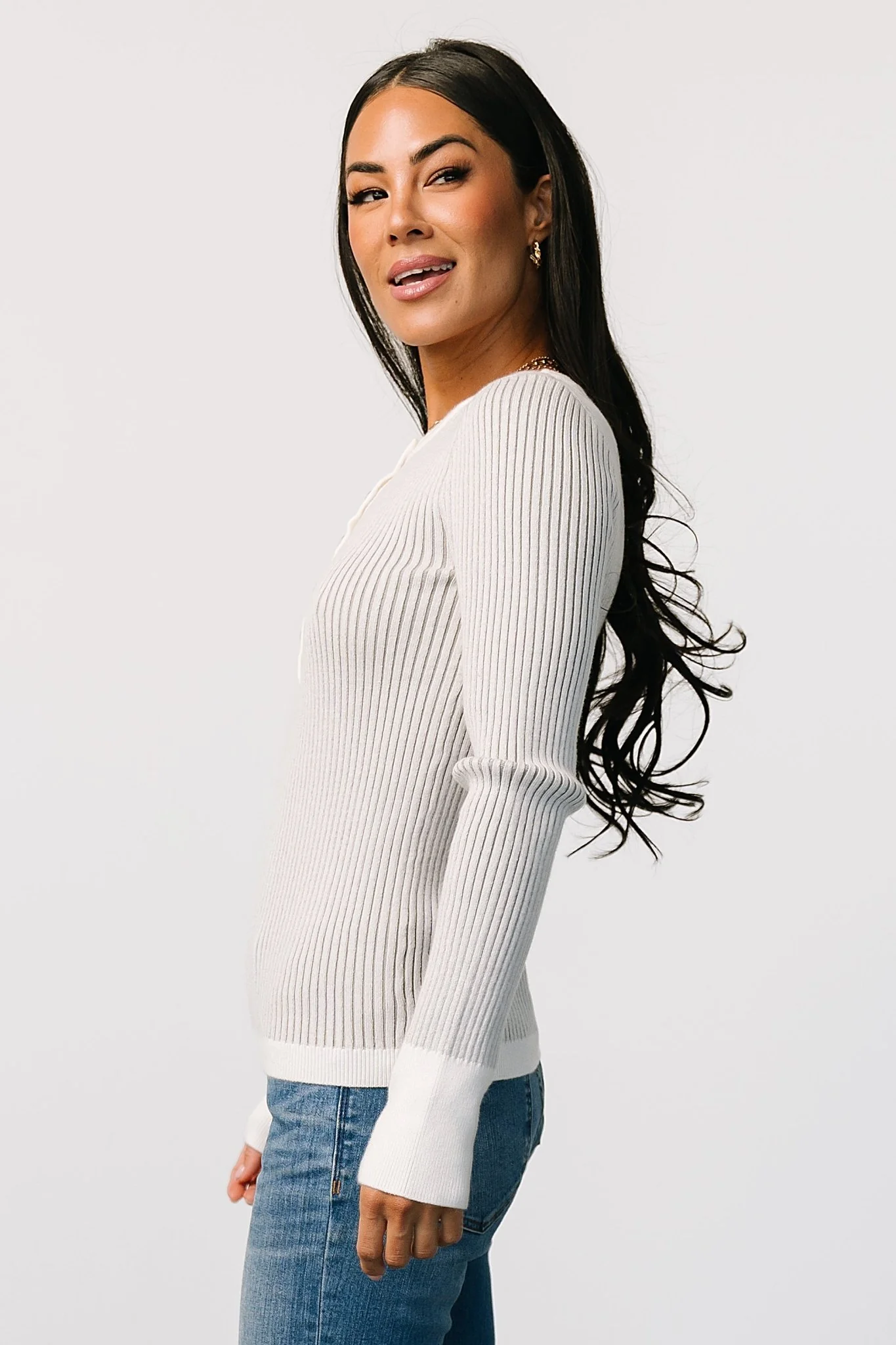 Stevie Ribbed Sweater | Gray
