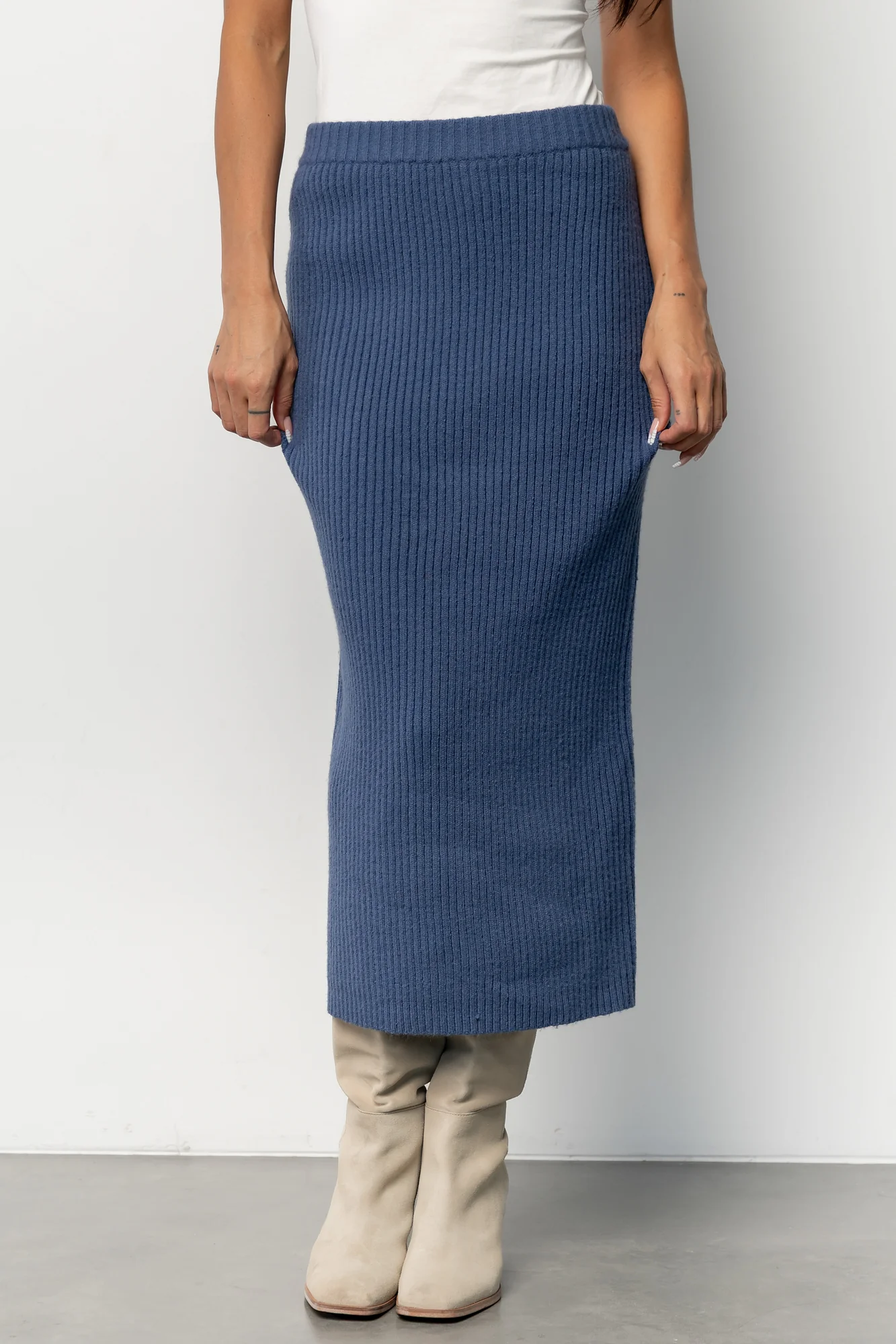 Blair Rib Knit Skirt | Blue