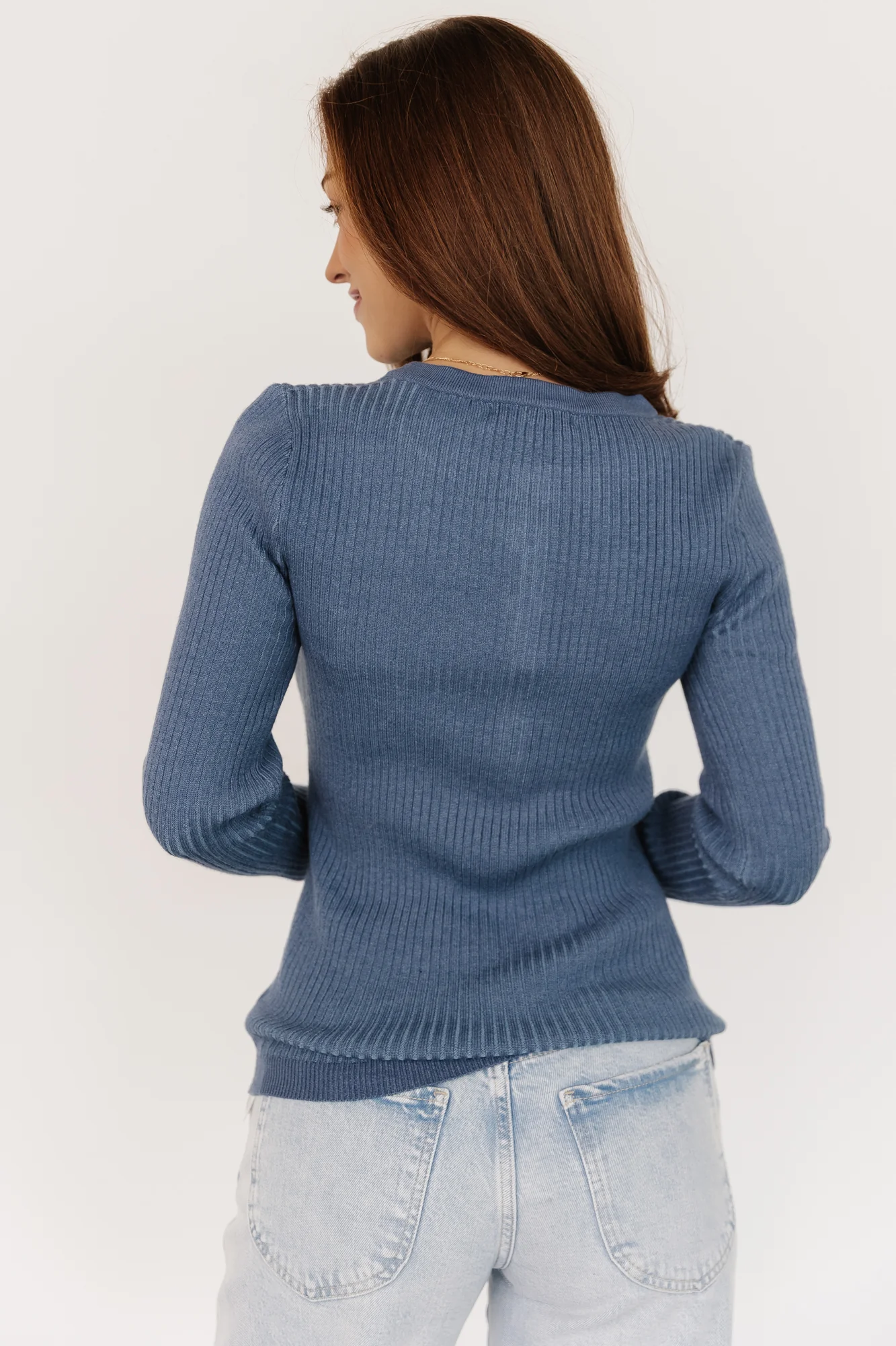 Stevie Ribbed Sweater | Blue