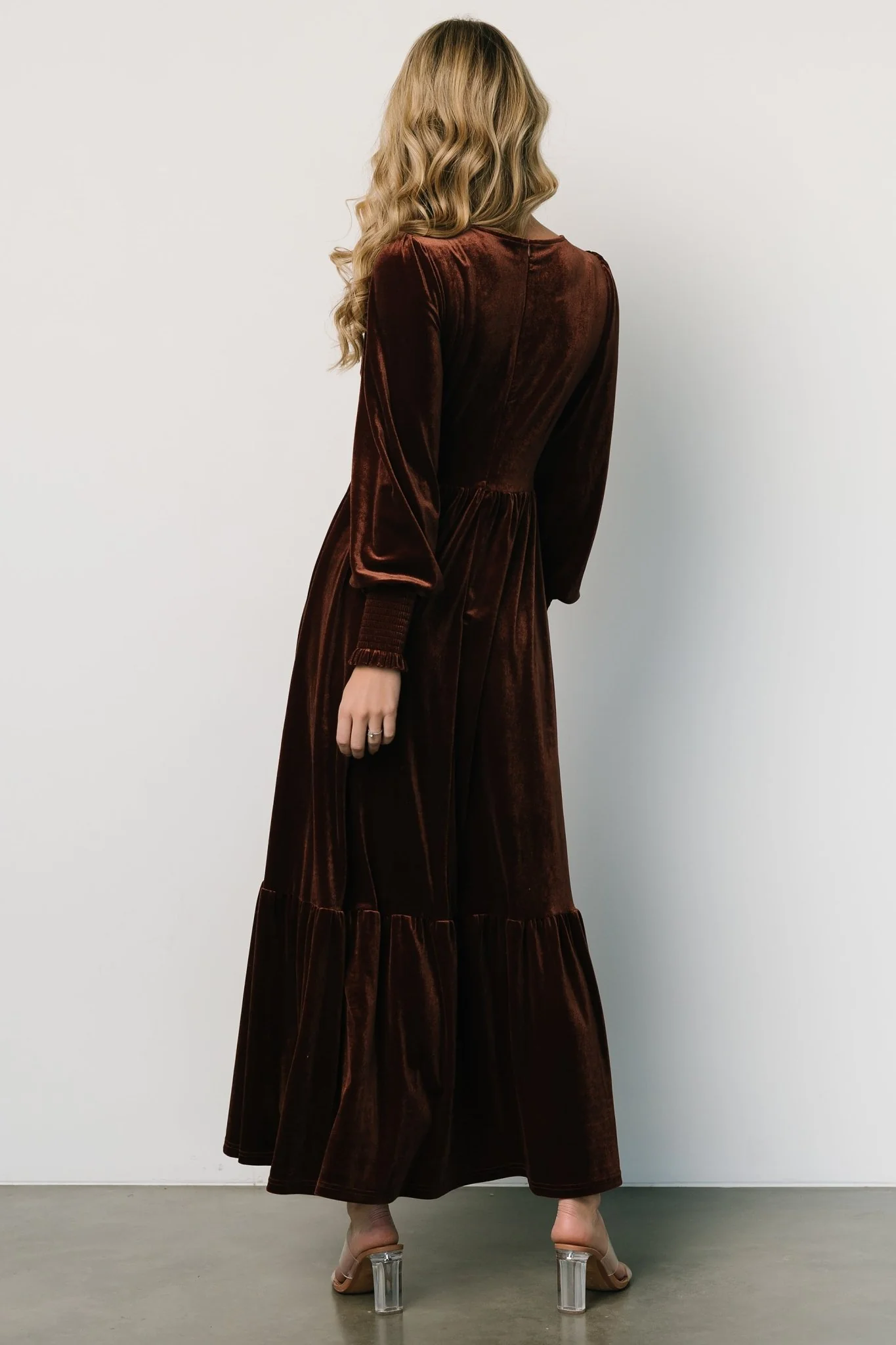 Ingrid Velvet Maxi Dress | Chocolate