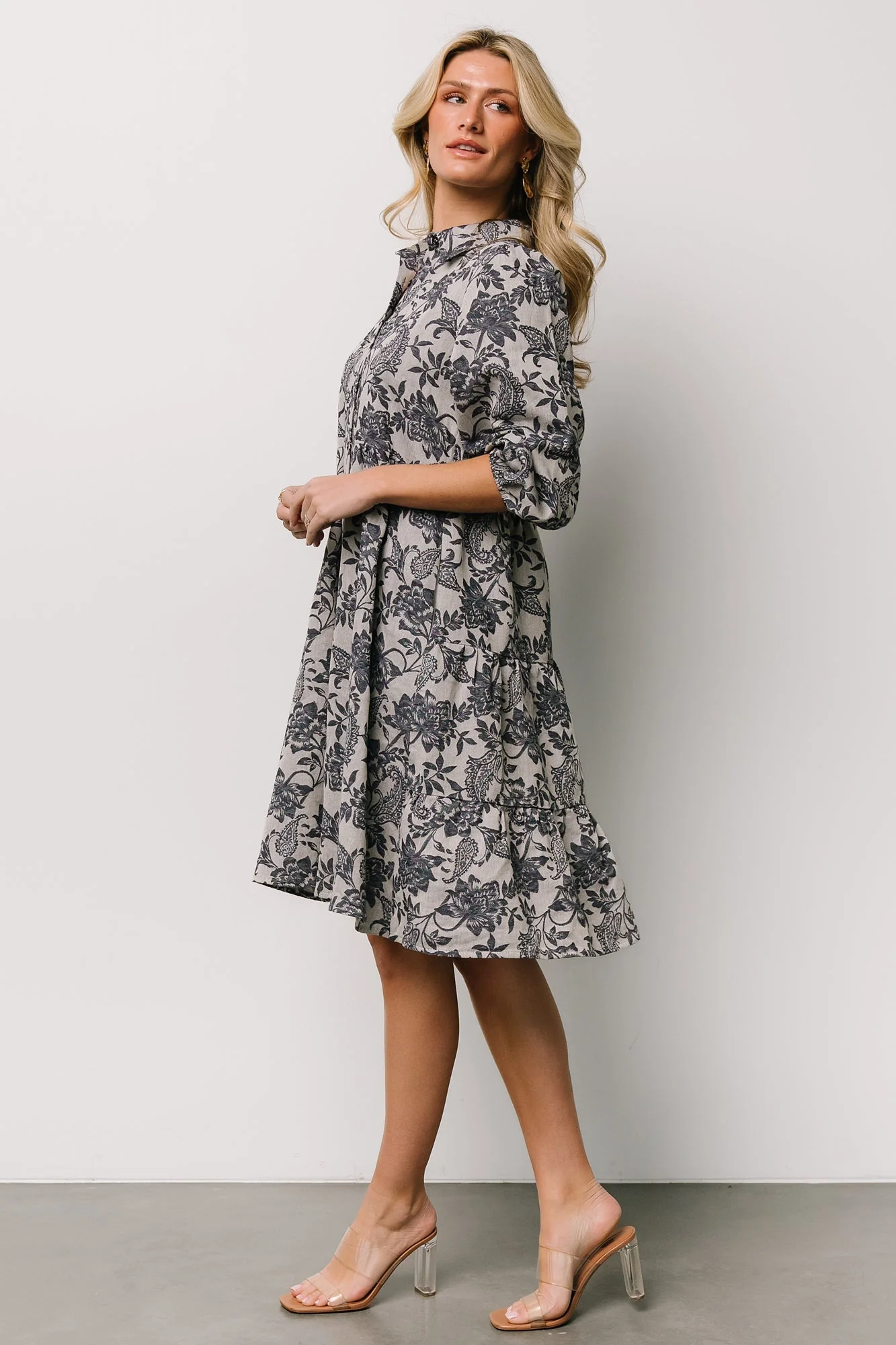 Dakota Babydoll Dress | Navy Print