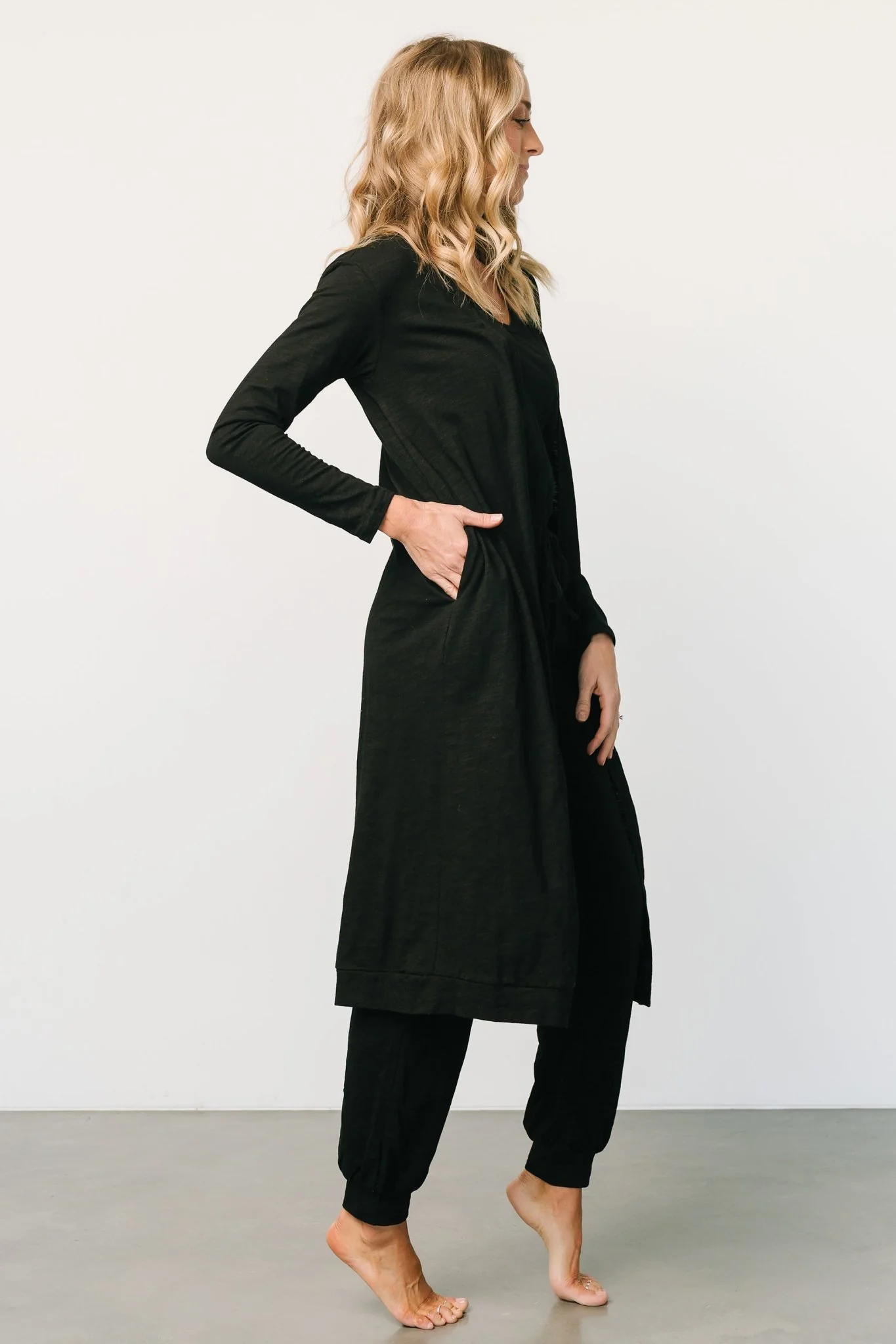 Janae Jumpsuit + Cardigan Set | Black