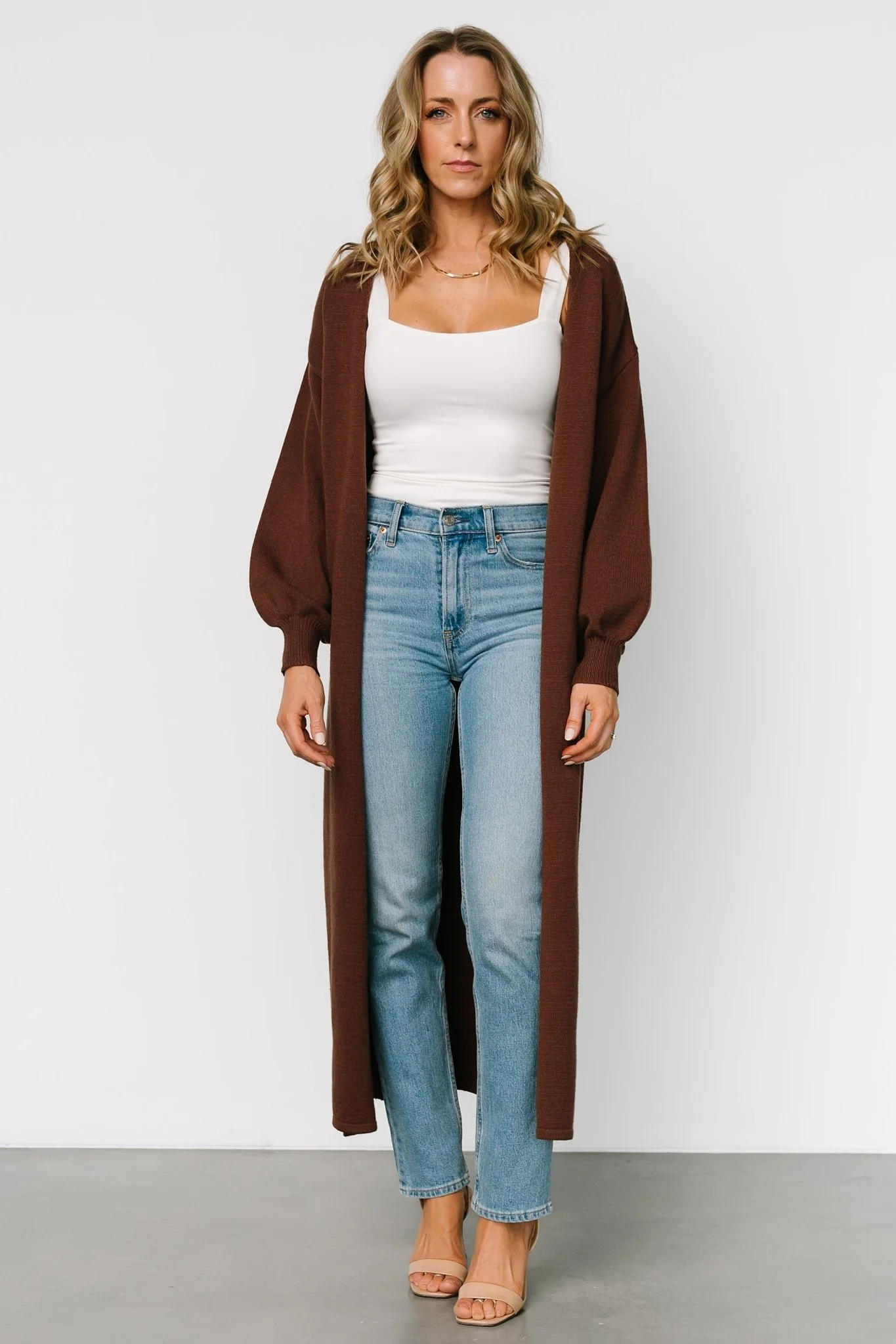 Ethel Long Cardigan | Dark Brown
