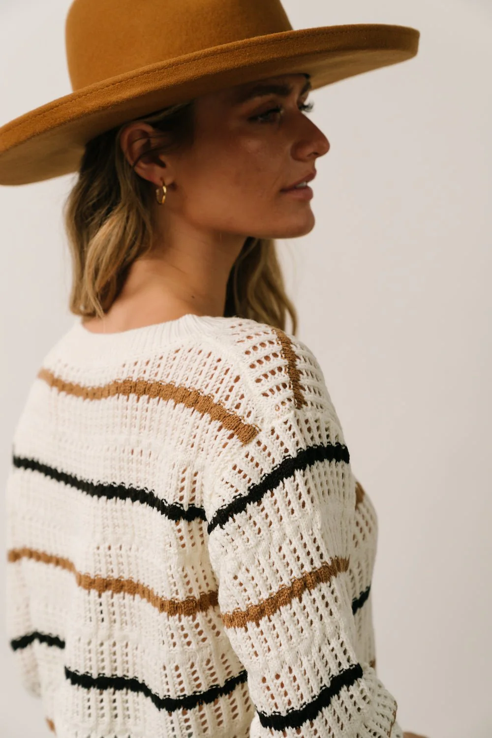 Sundance Knit Sweater Top | Ivory Multi Stripe