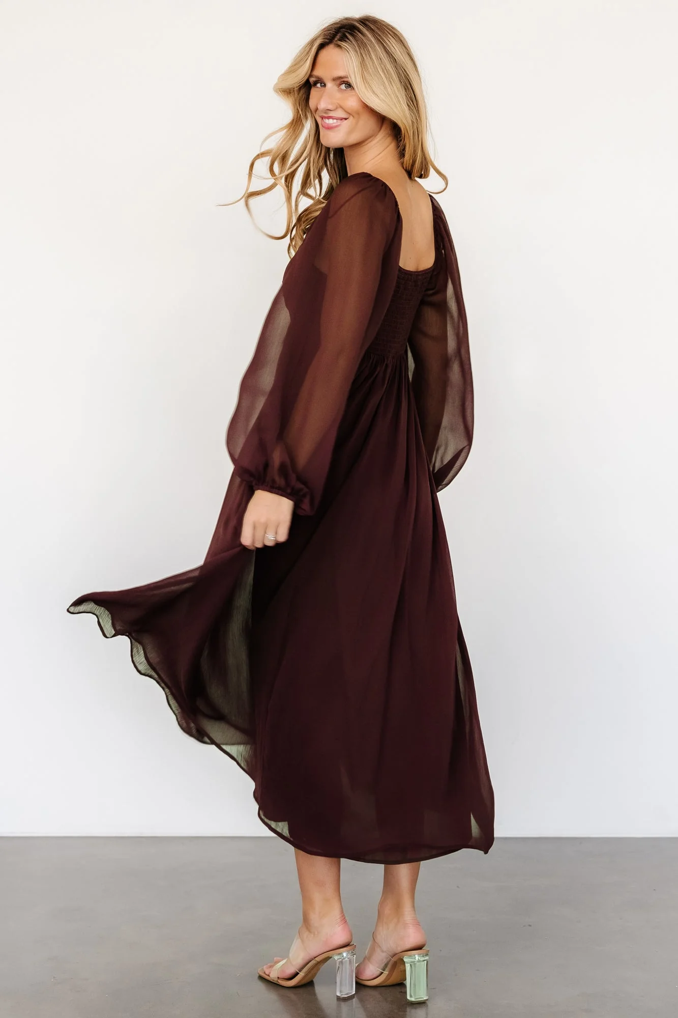Dione Midi Dress | Mahogany