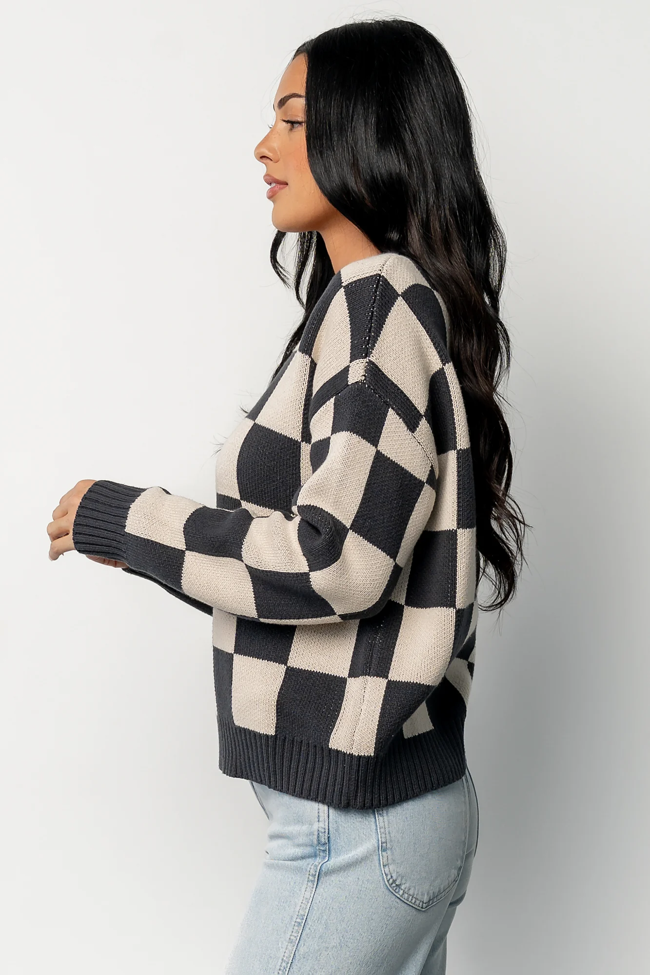 Quincy Checkered Sweater | Deep Jade
