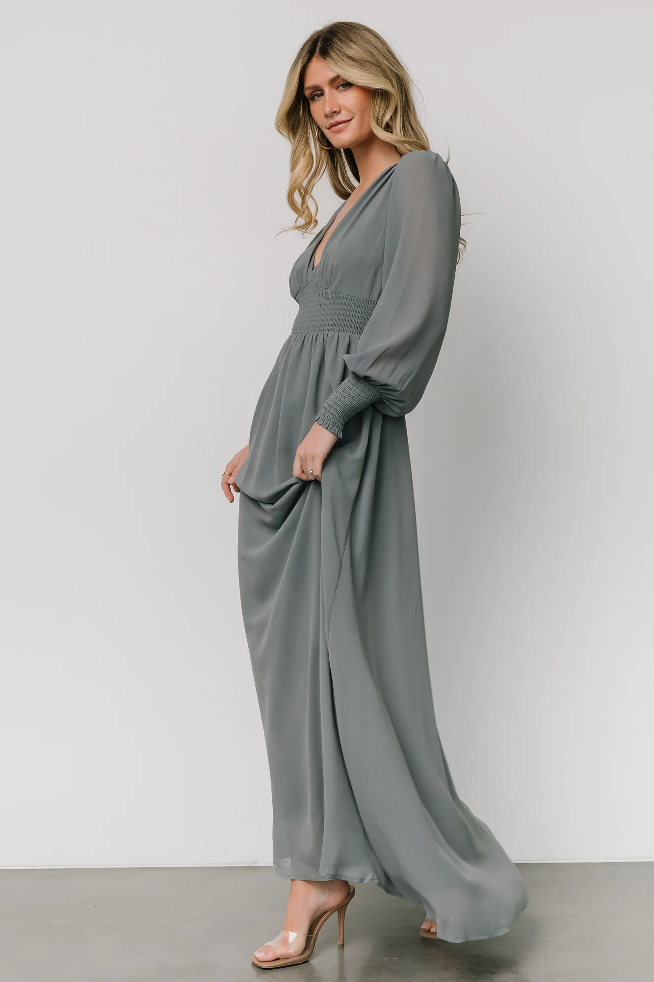 Olivia Maxi Dress | Dusty Blue