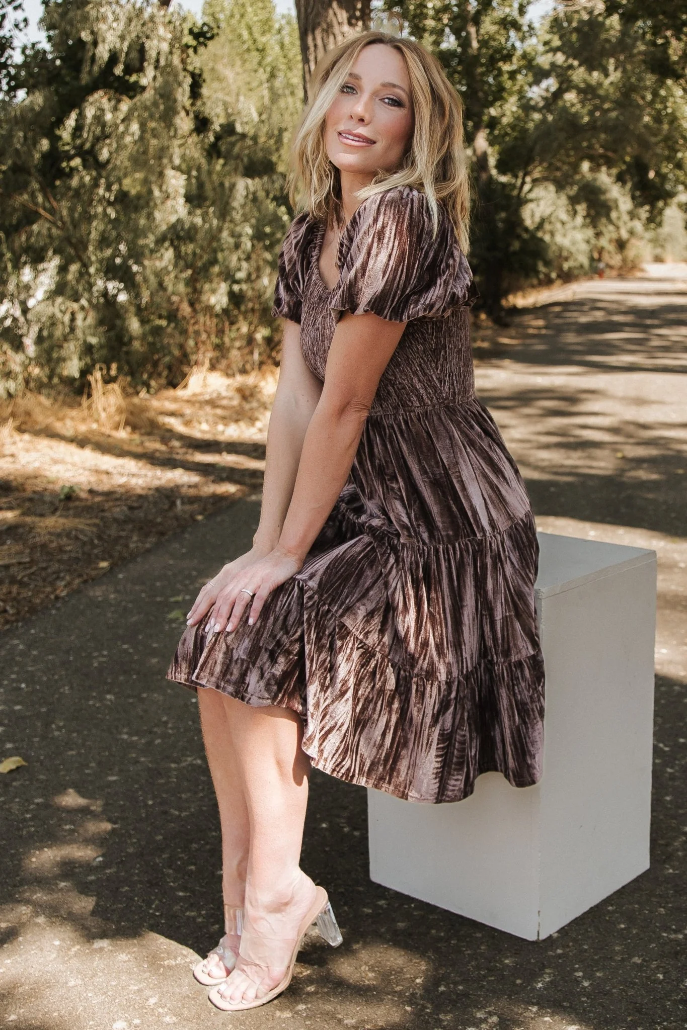 Fay Velvet Midi Dress | Cocoa